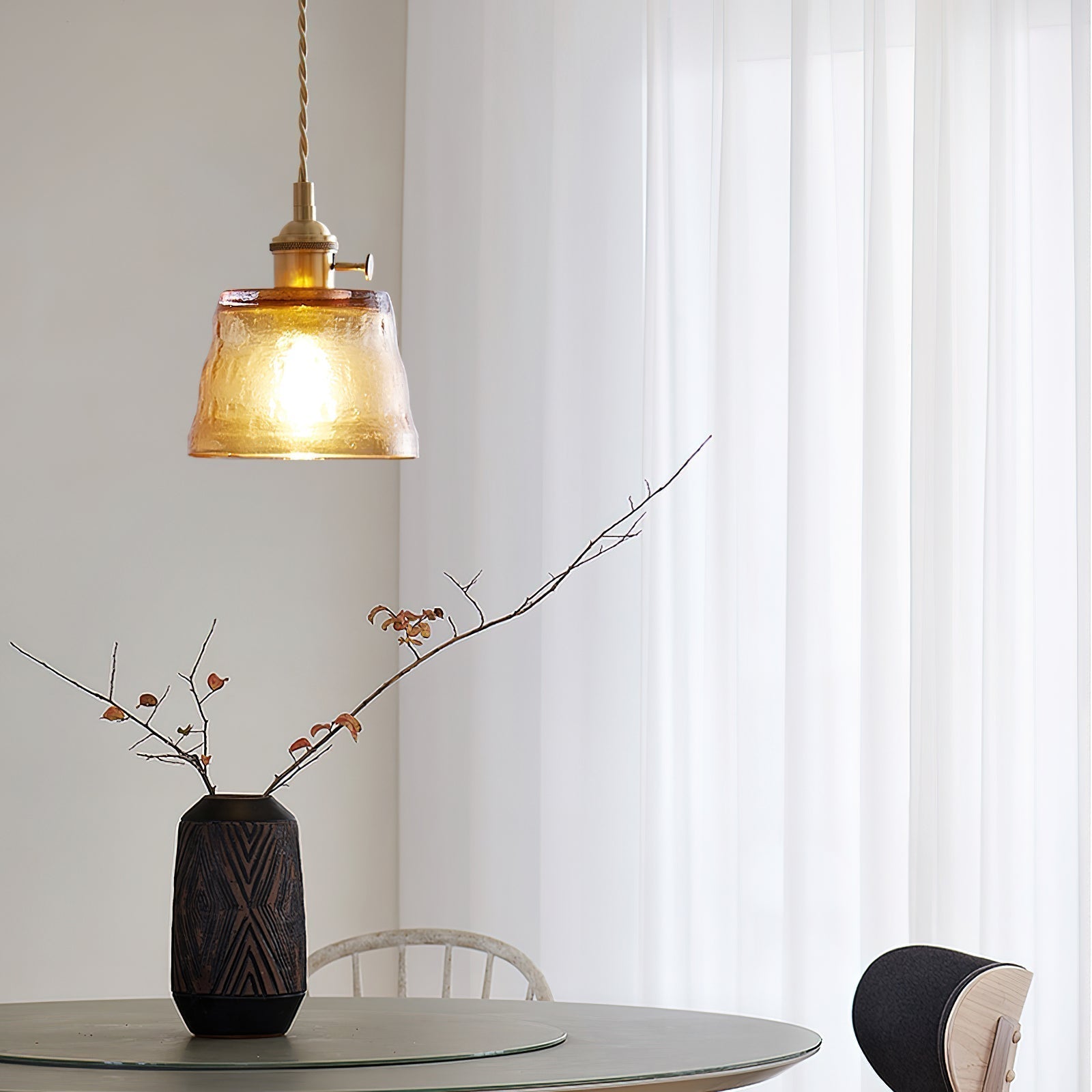 Aura Suspension Vintage Laiton Verre