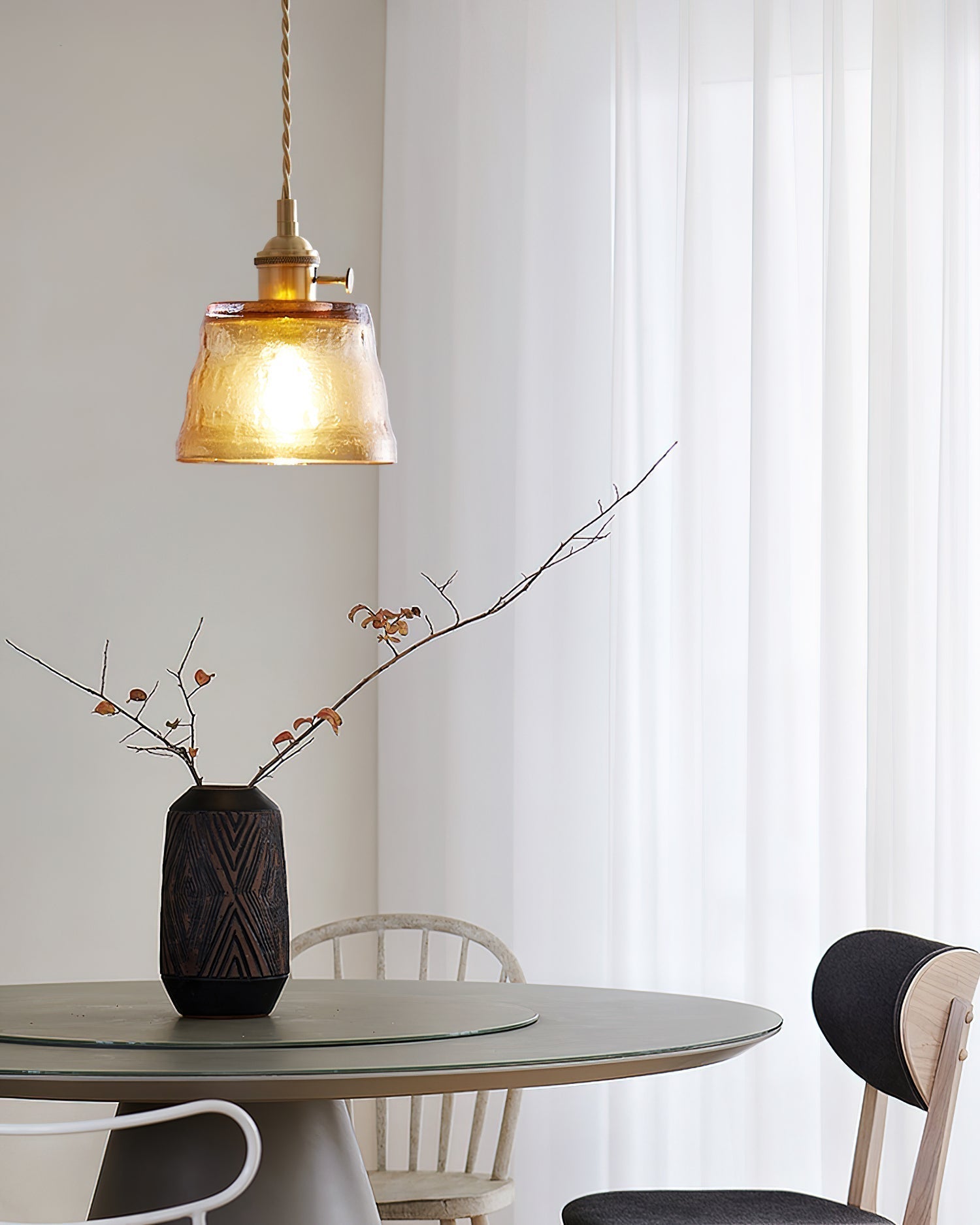 Aura Suspension Vintage Laiton Verre