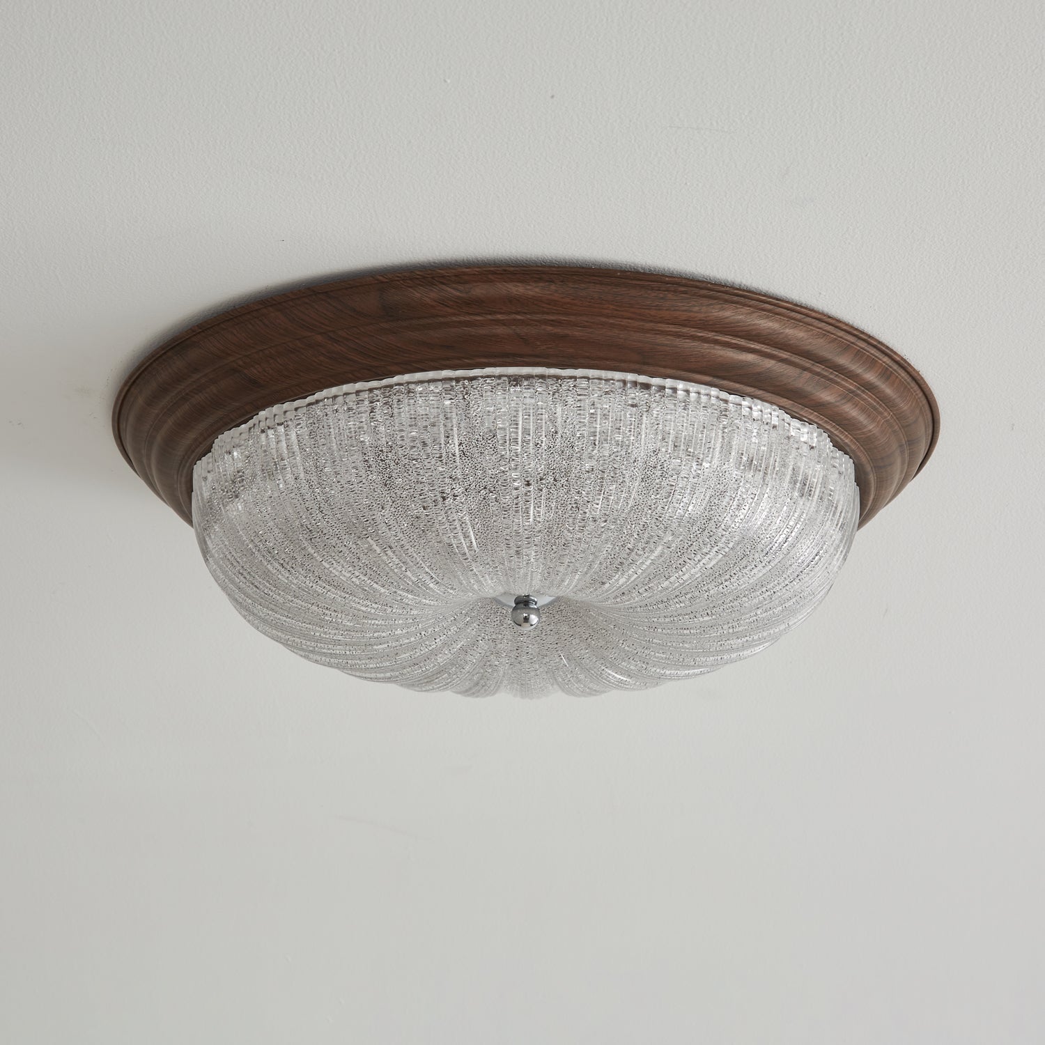 Esorila Lampe Plafonnier en Verre et Noyer Premium