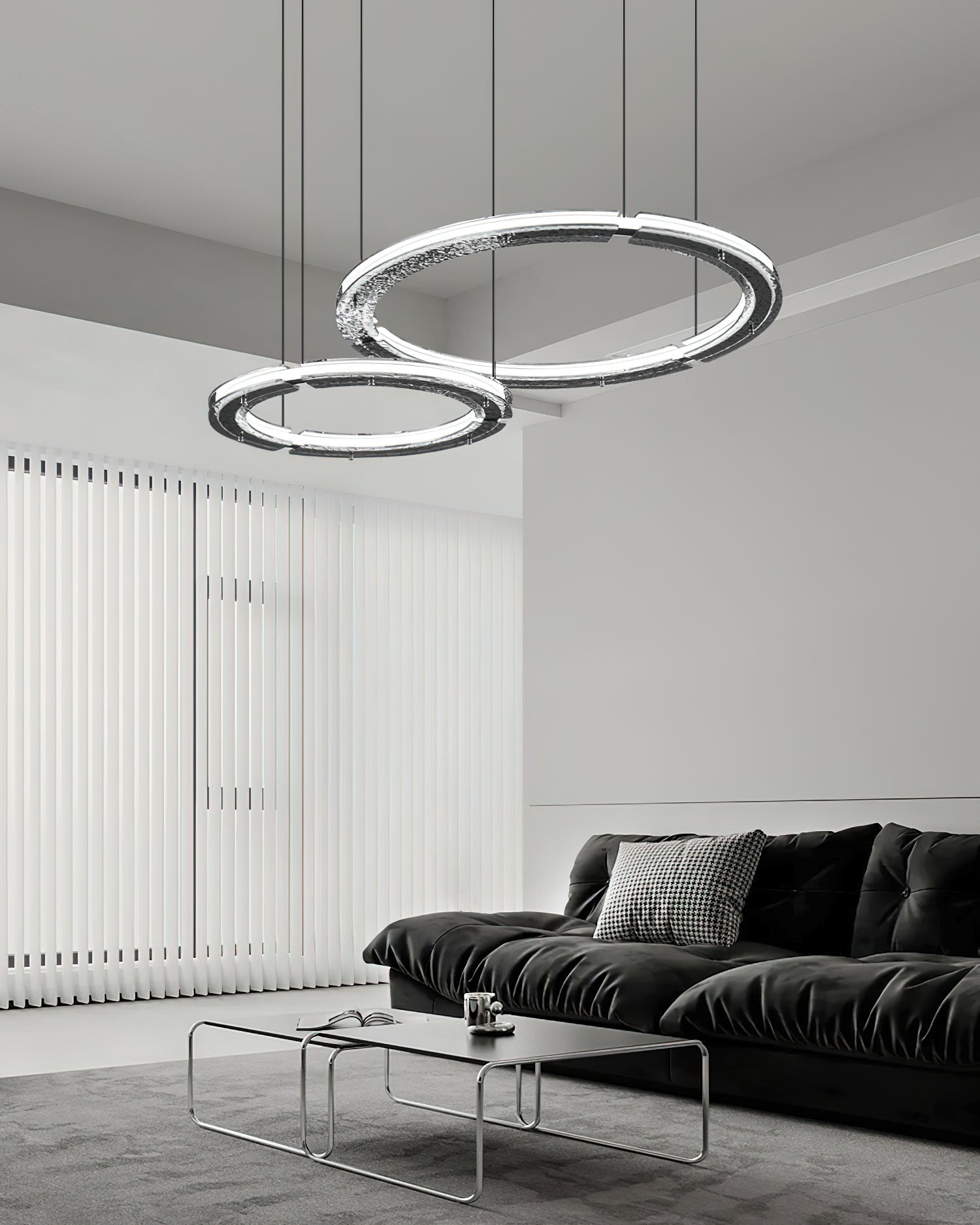 Lunara Double Anneau Crystal Lustre