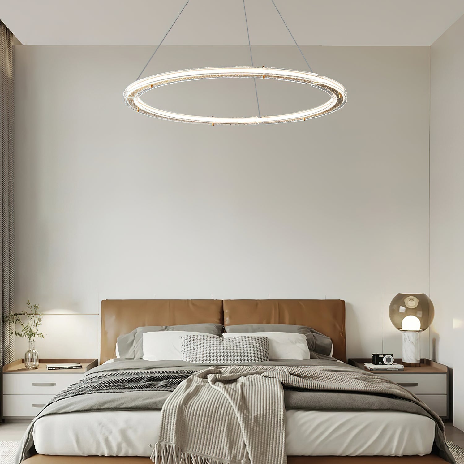 Lunara Double Anneau Crystal Lustre