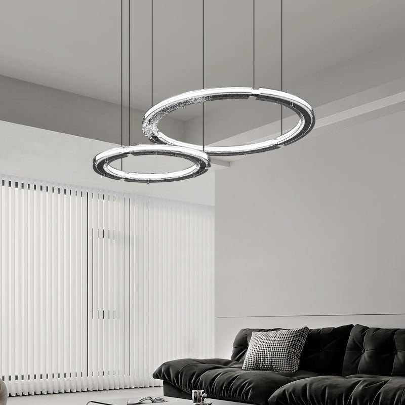 Lunara Double Anneau Crystal Lustre