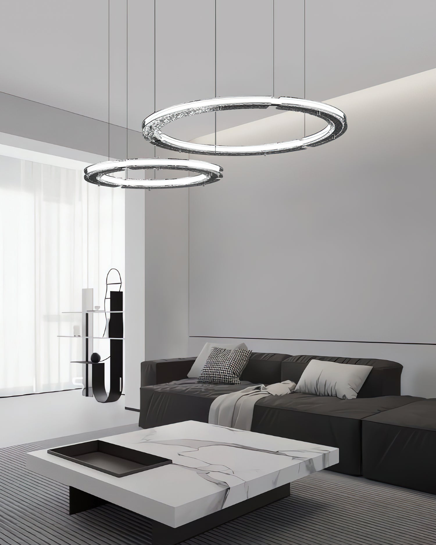 Lunara Double Anneau Crystal Lustre