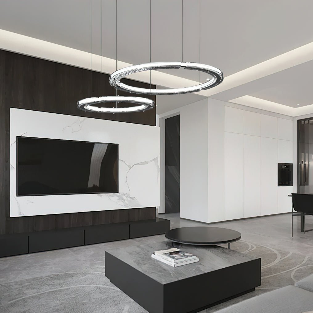 Lunara Double Anneau Crystal Lustre
