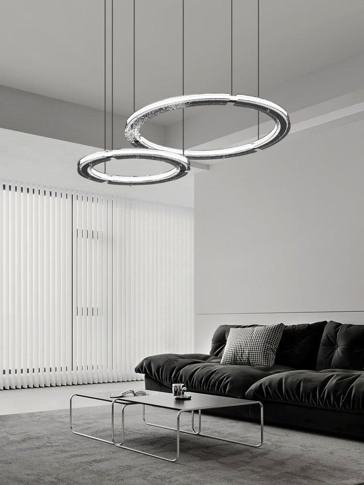 Lunara Double Anneau Crystal Lustre