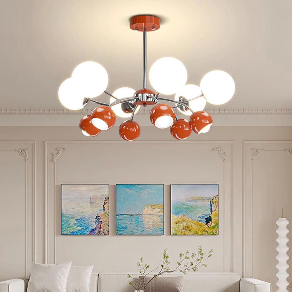 Lustra Lustre Chrome Rouge Crème Globe