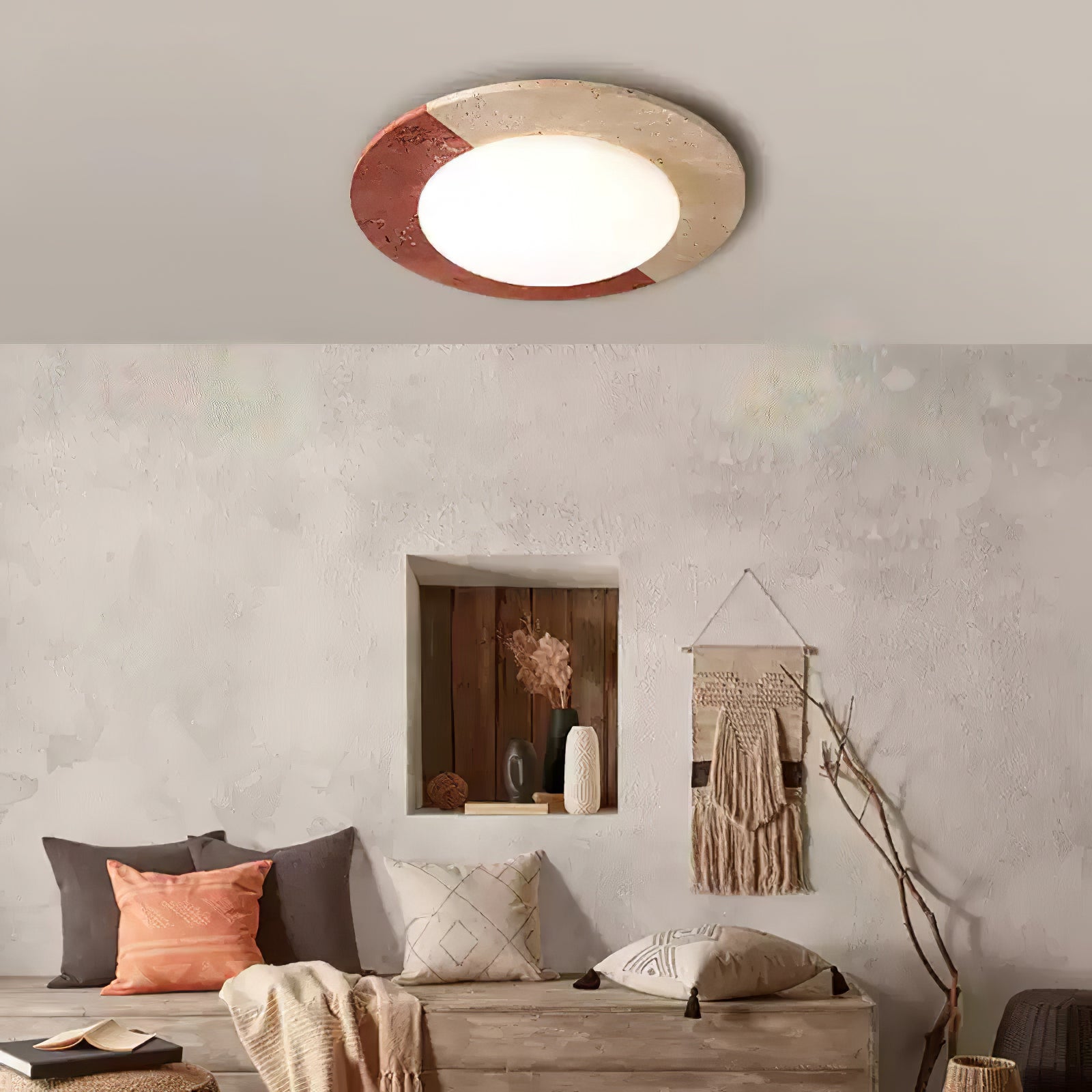 Zeraeos Plafonnier Minimaliste en Travertin