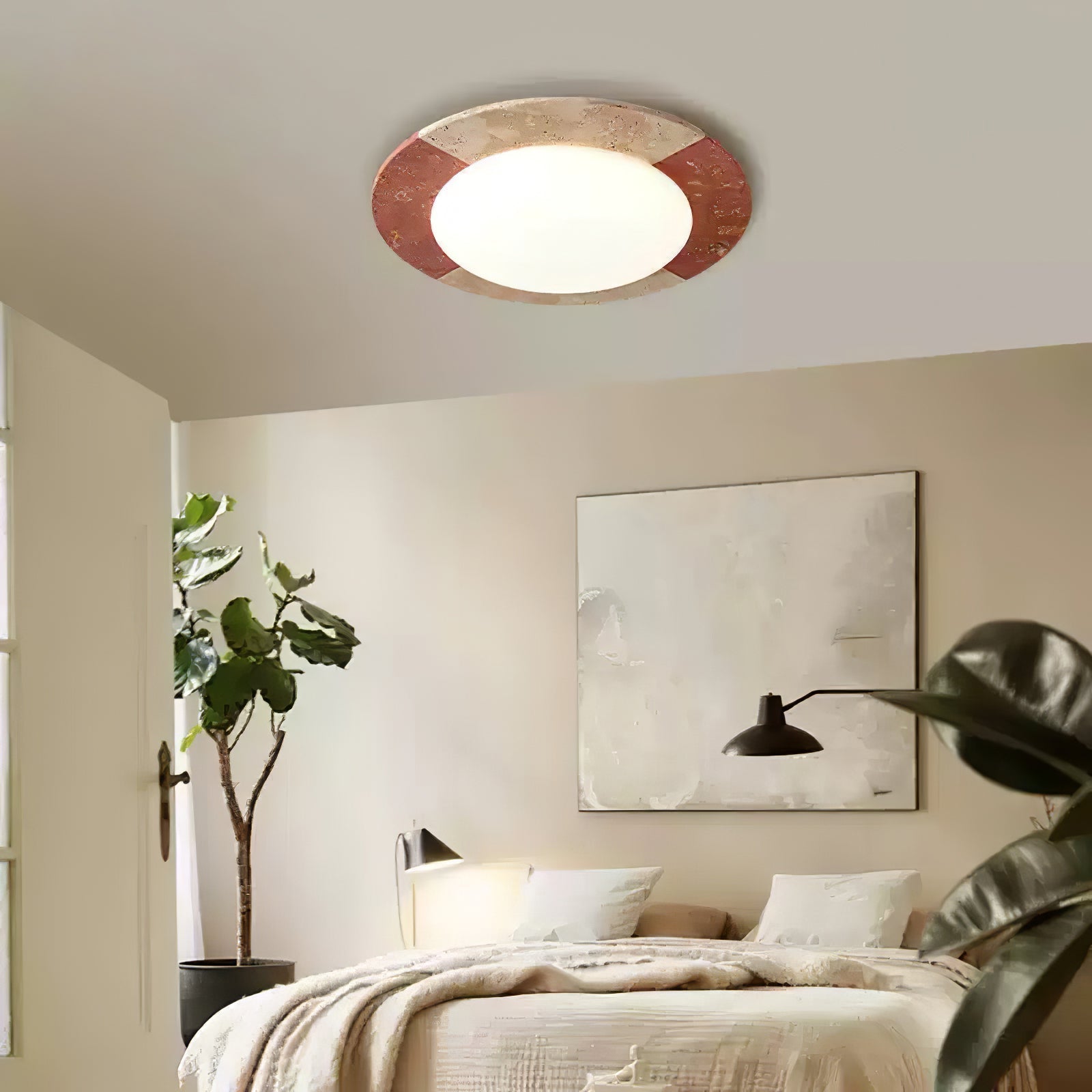 Zeraeos Plafonnier Minimaliste en Travertin
