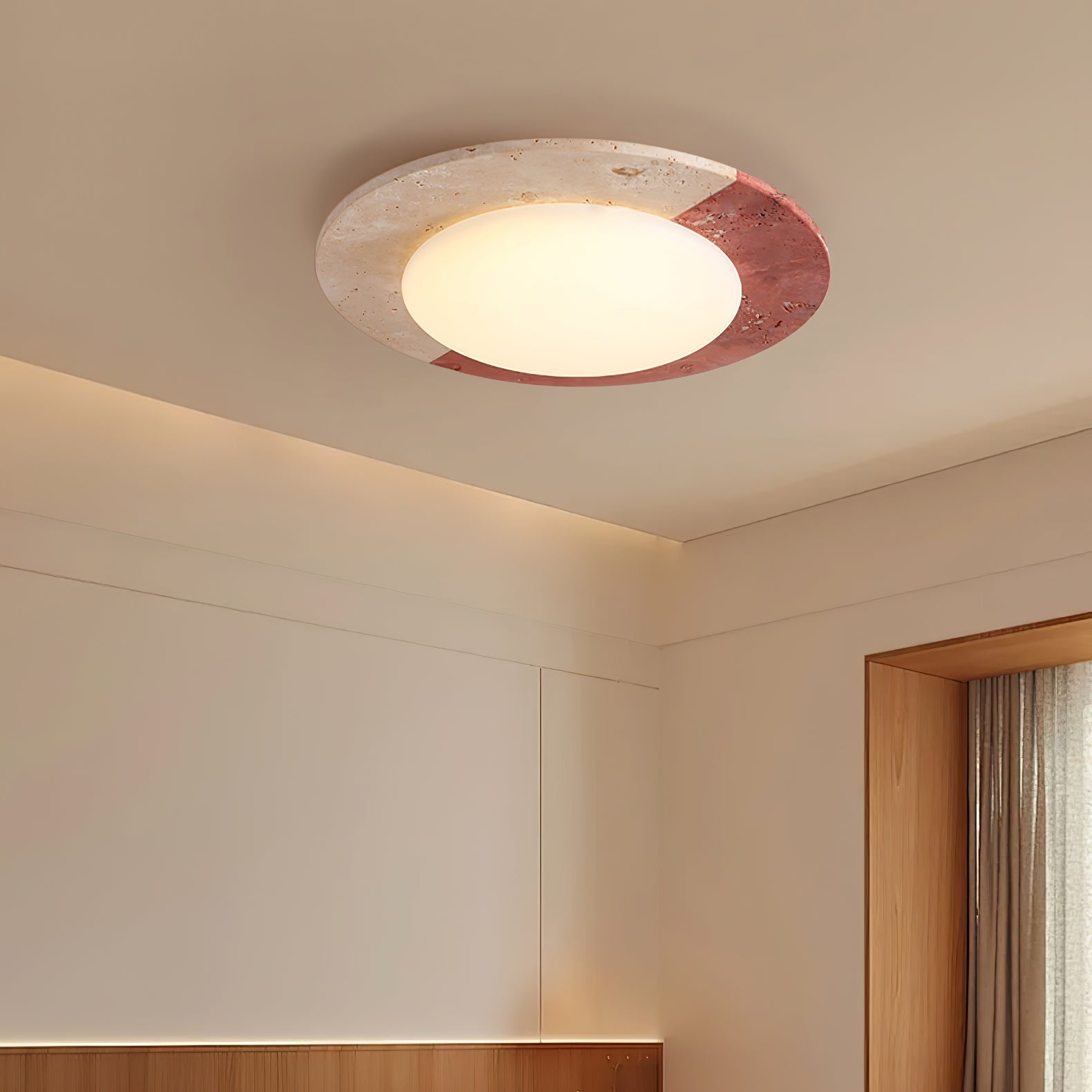 Zeraeos Plafonnier Minimaliste en Travertin