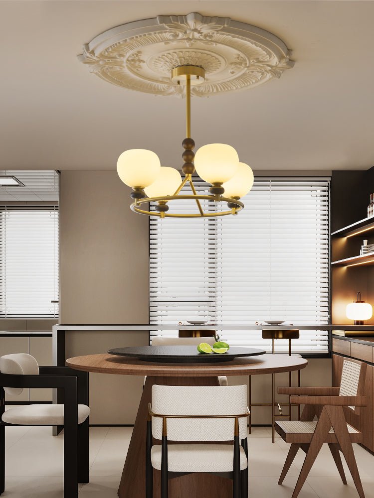 Nydoriel Lustre Haut de Gamme Nordique en Laiton et Bois