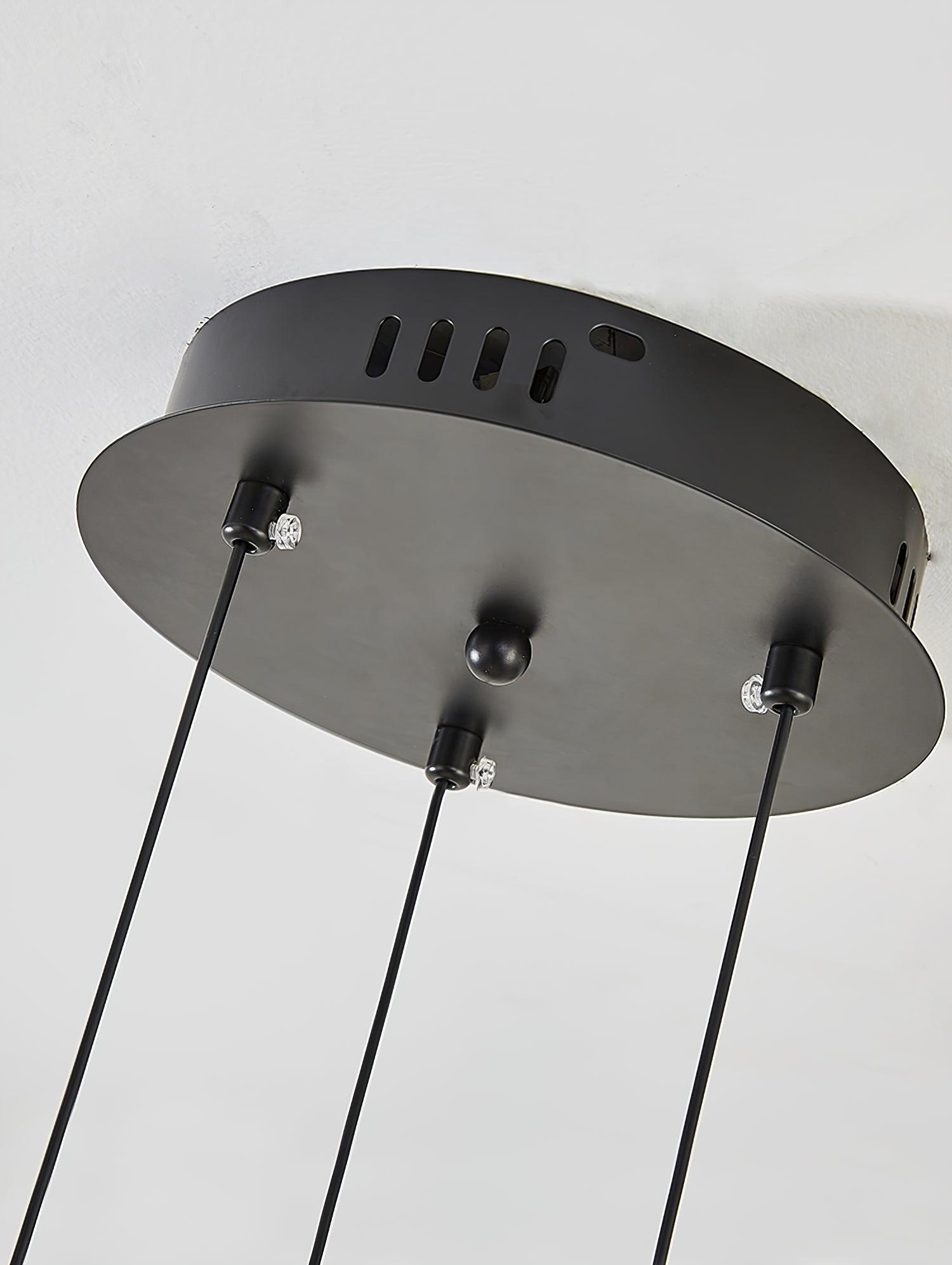 Lustre Rods et Globe Noir Blanc Moderne