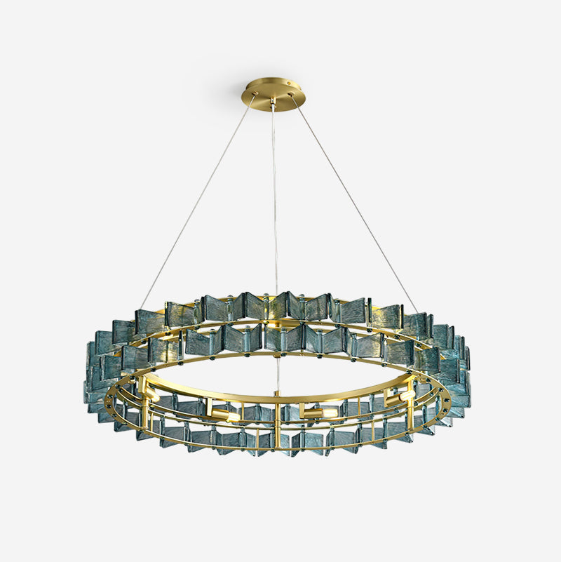 Celvara Lustre Vintage en Verre Doré