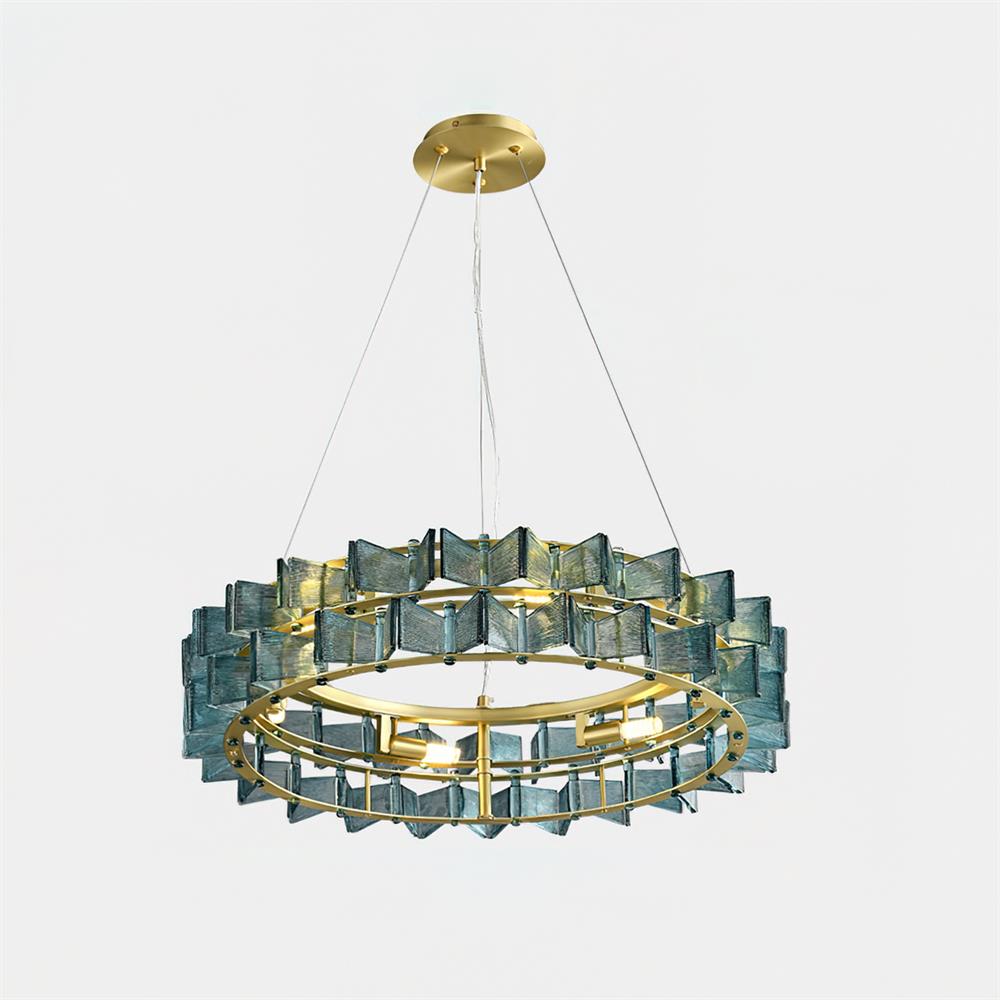Celvara Lustre Vintage en Verre Doré