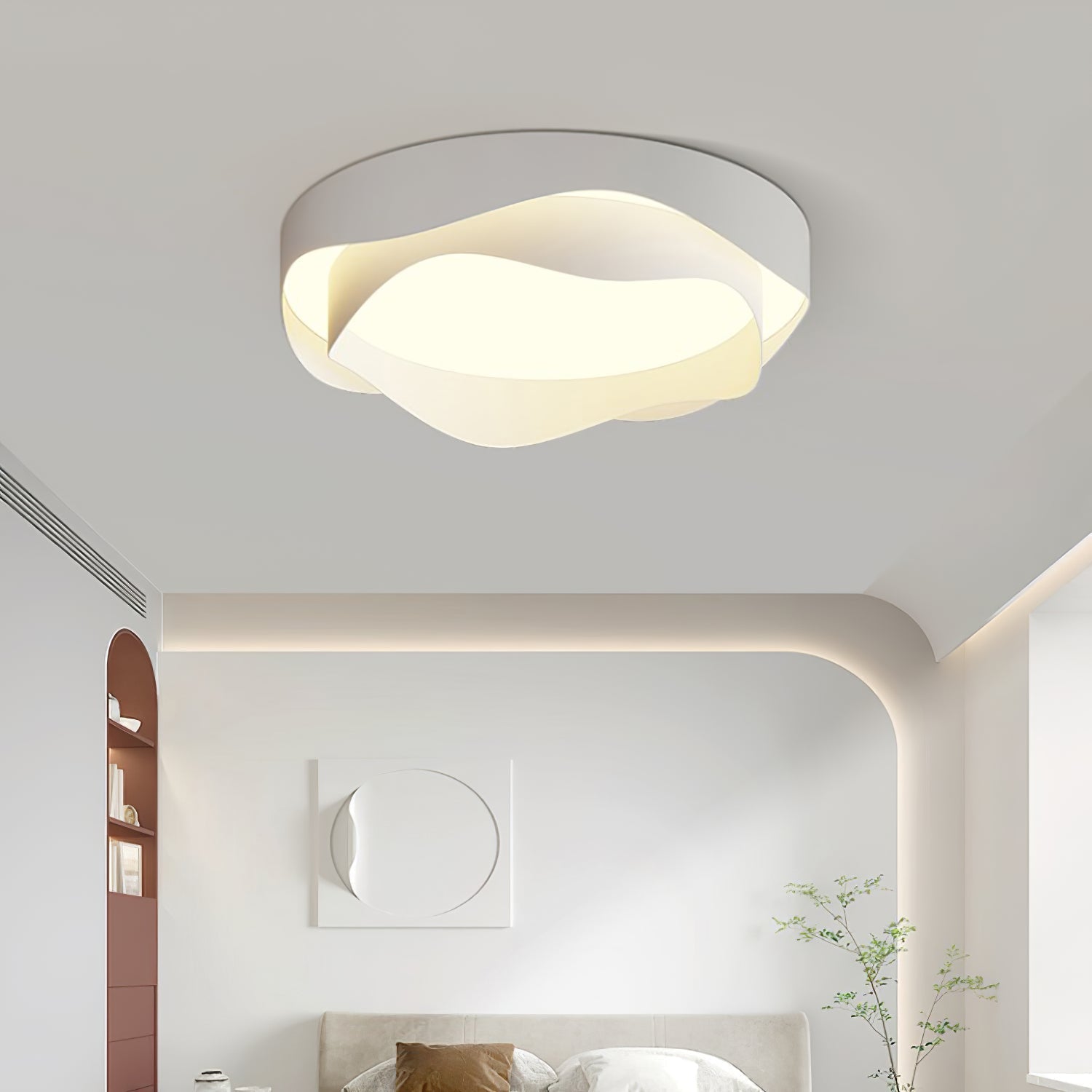 Lustra Plafonnier Blanc en Métal Moderne