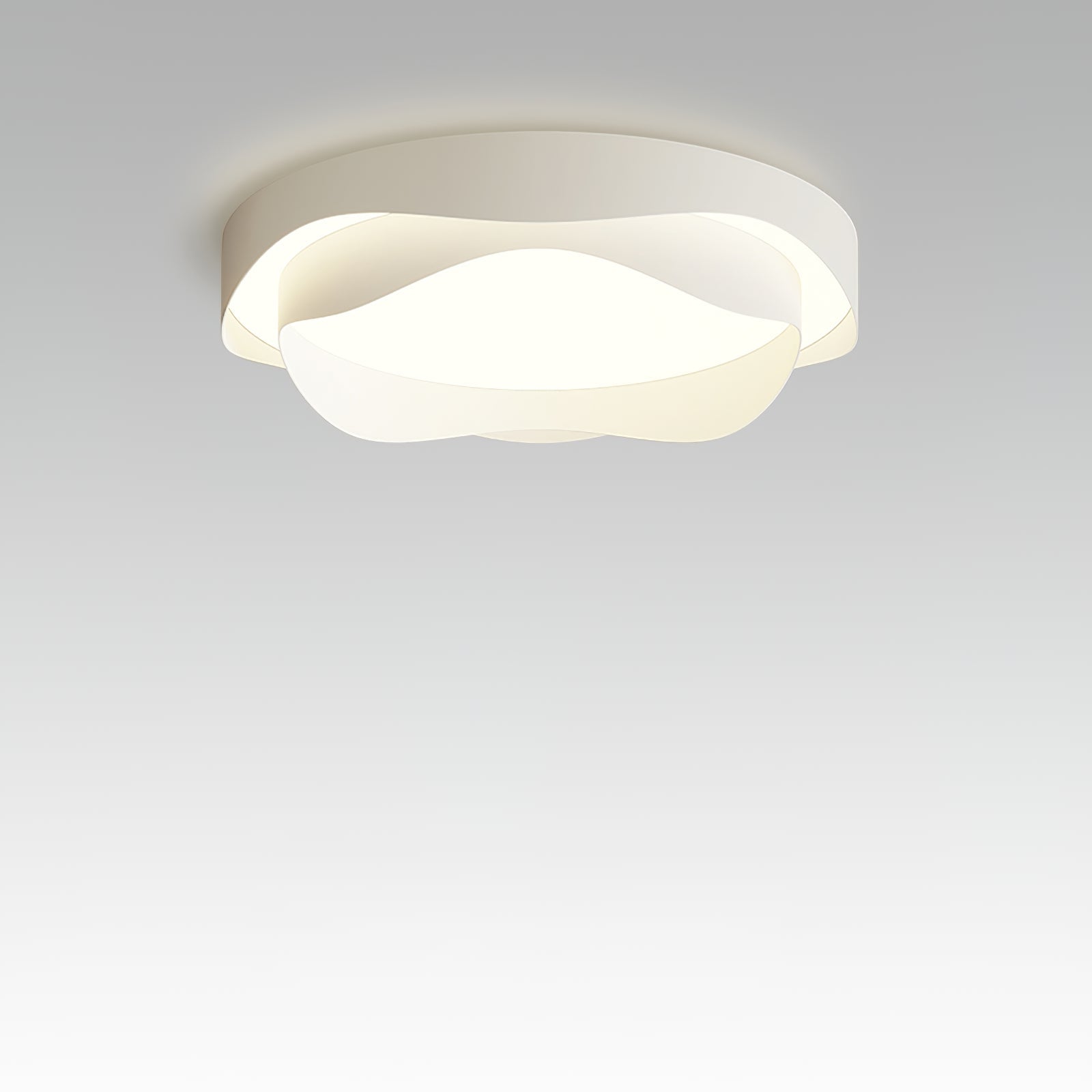 Lustra Plafonnier Blanc en Métal Moderne