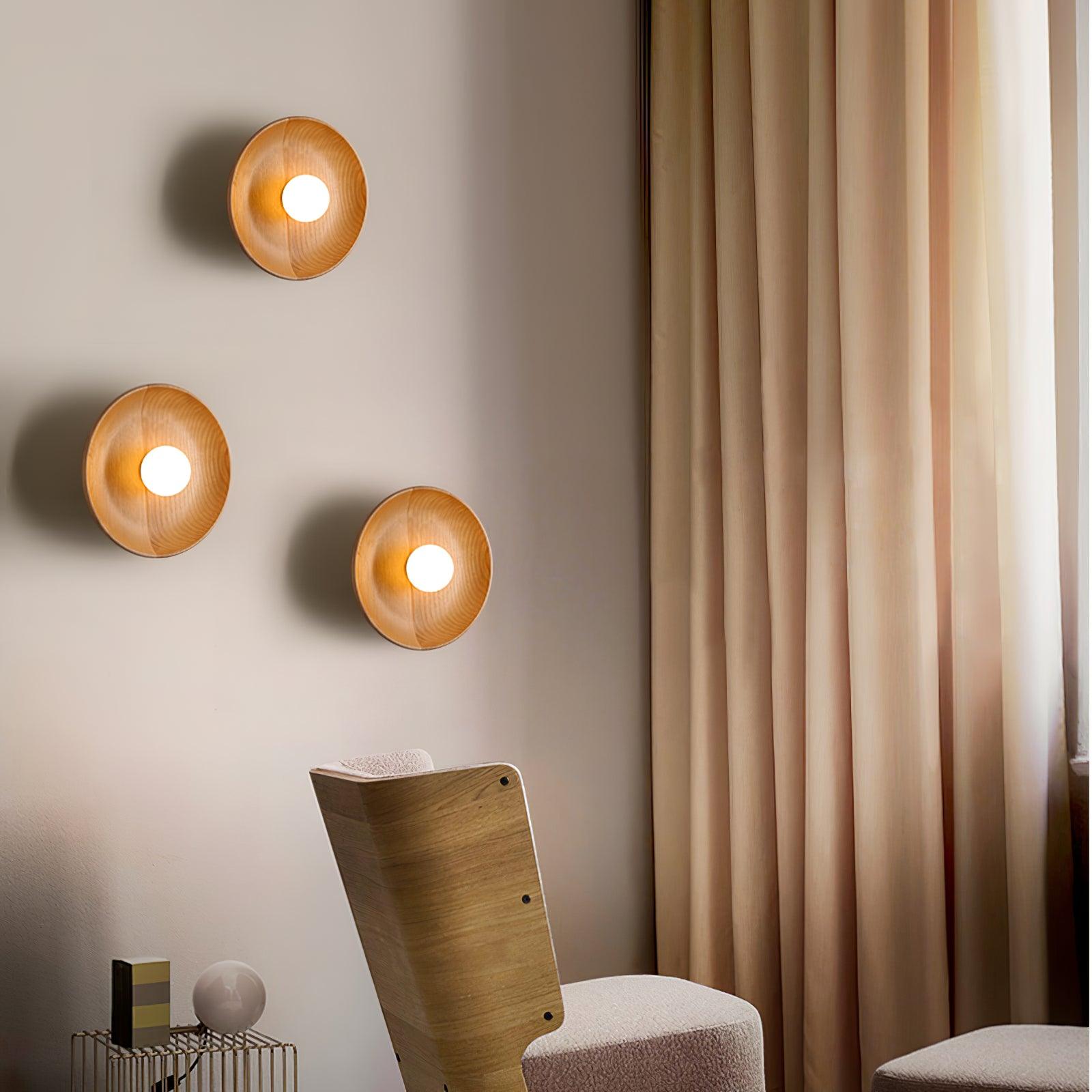 Cumirisra Applique Murale Moderne Minimaliste en Verre et Bois