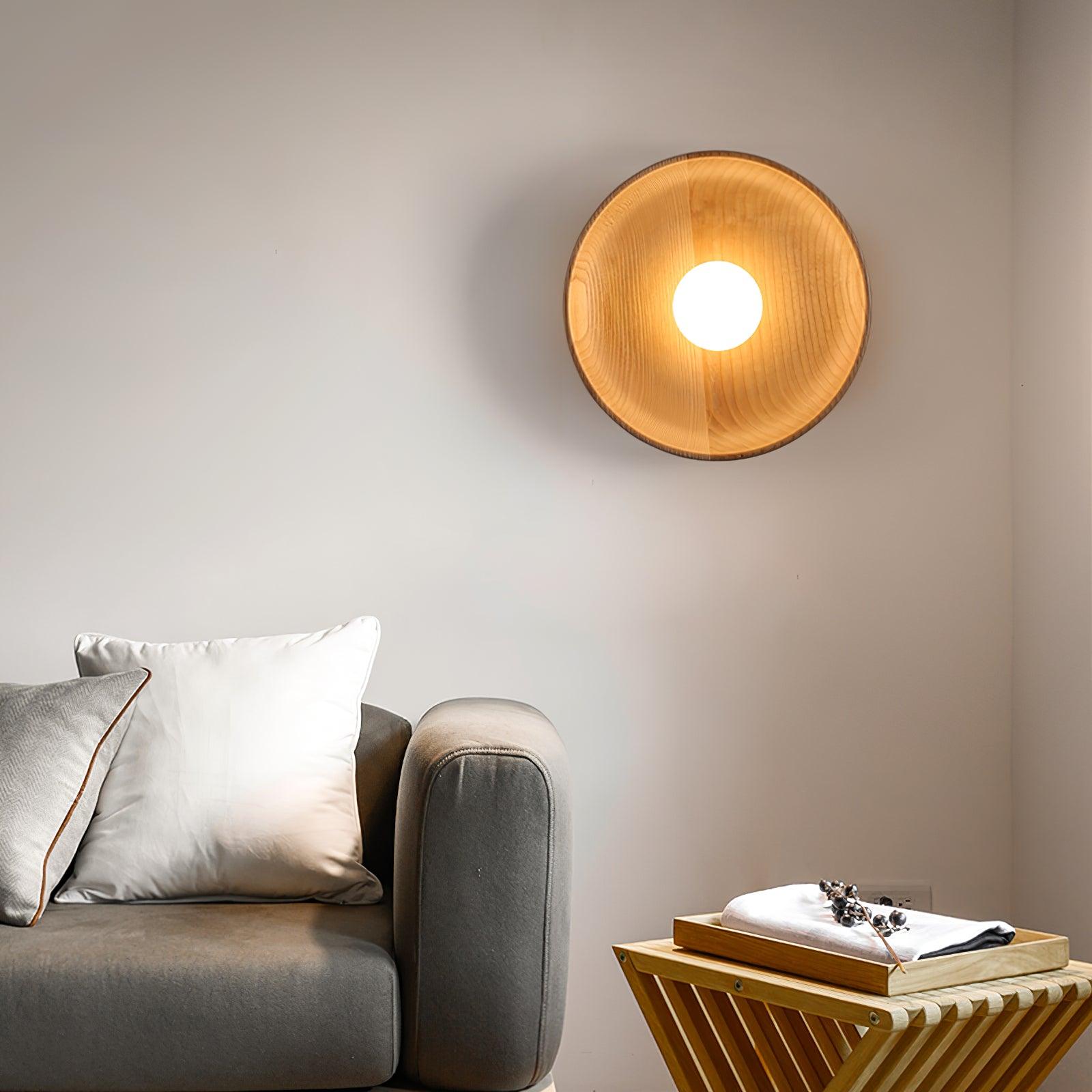Cumirisra Applique Murale Moderne Minimaliste en Verre et Bois