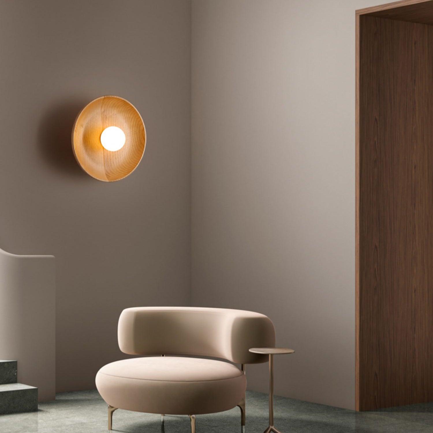 Cumirisra Applique Murale Moderne Minimaliste en Verre et Bois