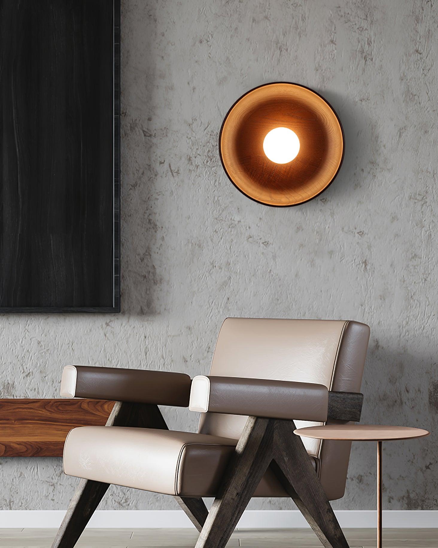 Cumirisra Applique Murale Moderne Minimaliste en Verre et Bois