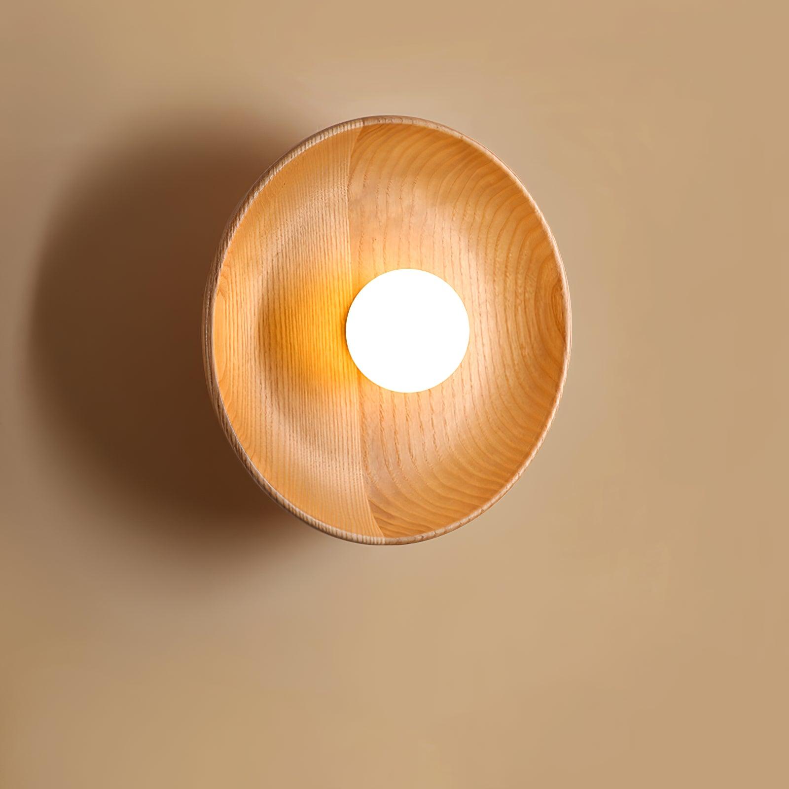 Cumirisra Applique Murale Moderne Minimaliste en Verre et Bois