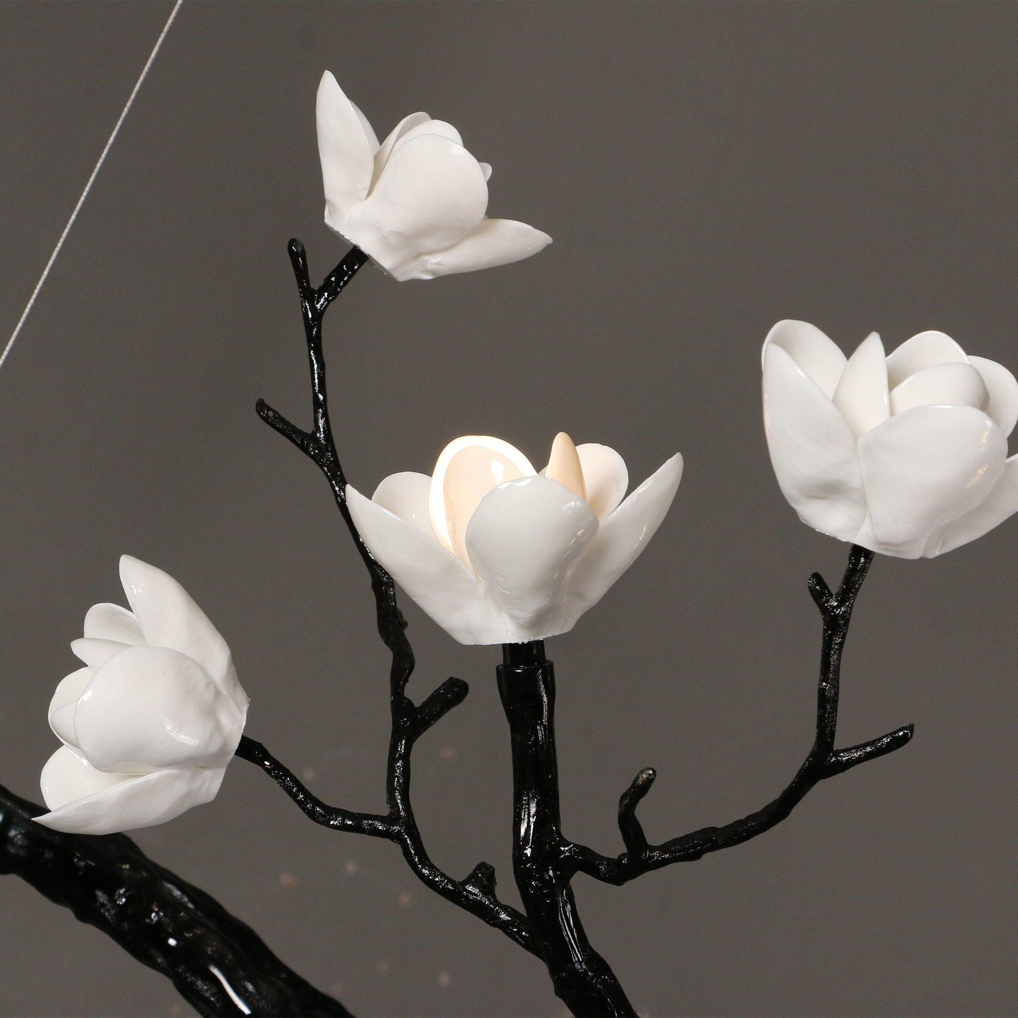 Lustra Lustre en Céramique Fleurs et Branches Noires
