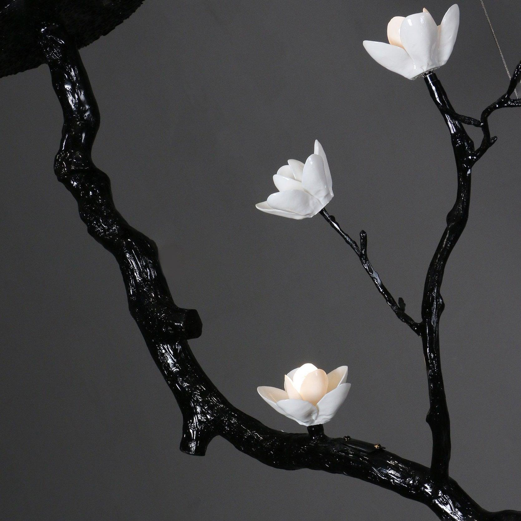 Lustra Lustre en Céramique Fleurs et Branches Noires