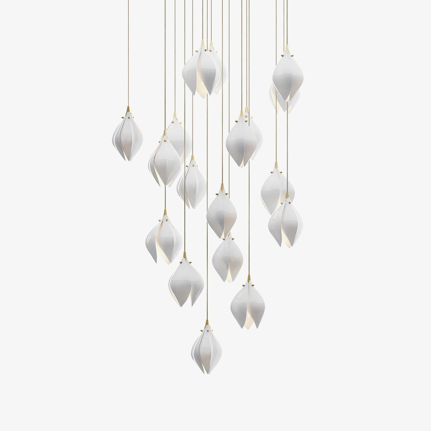 Lustra Suspension Lampe Céramique Florale Blanche