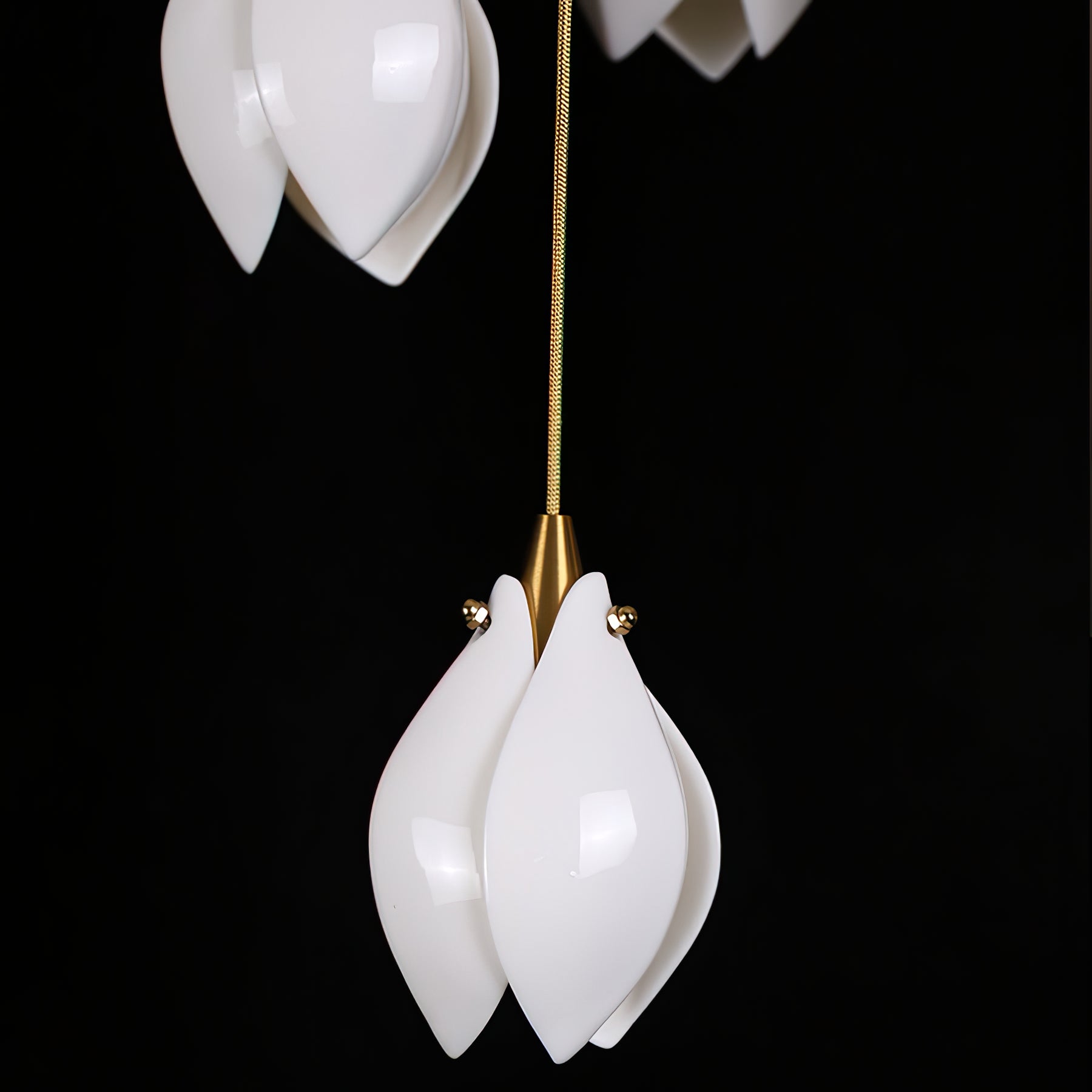 Lustra Suspension Lampe Céramique Florale Blanche