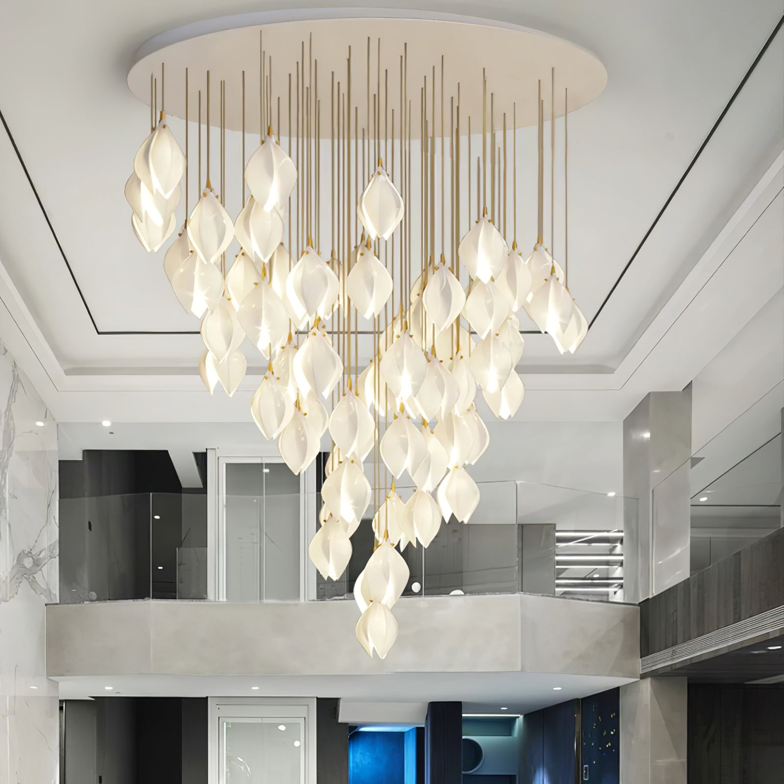 Lustra Suspension Lampe Céramique Florale Blanche
