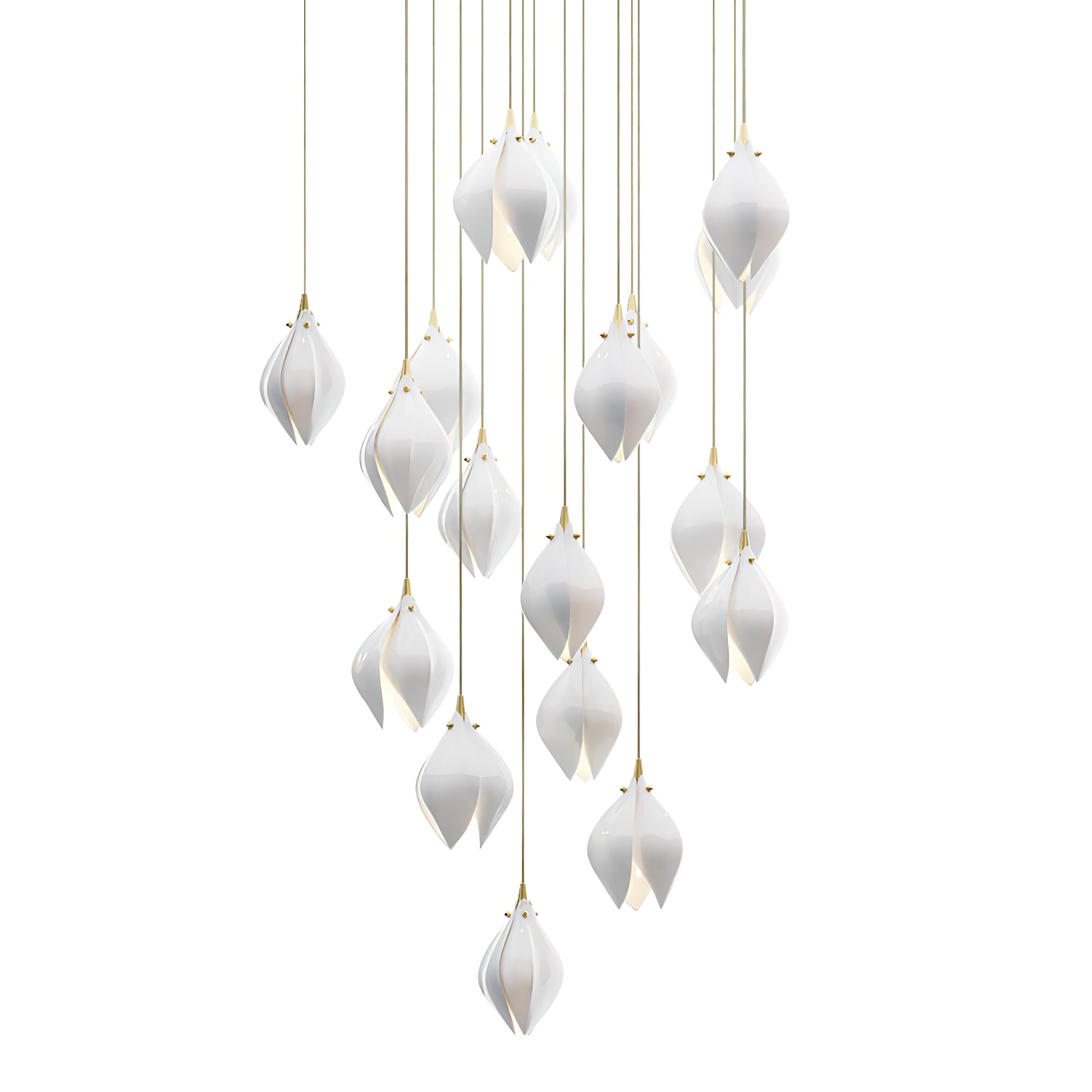 Lustra Suspension Lampe Céramique Florale Blanche