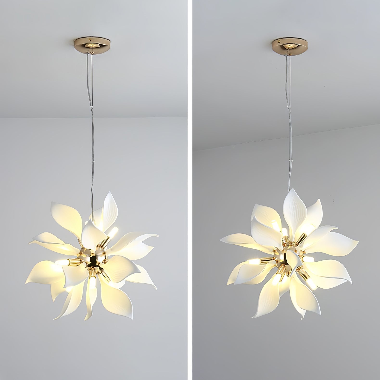 Lustra Suspension Céramique Pétales Épanouis