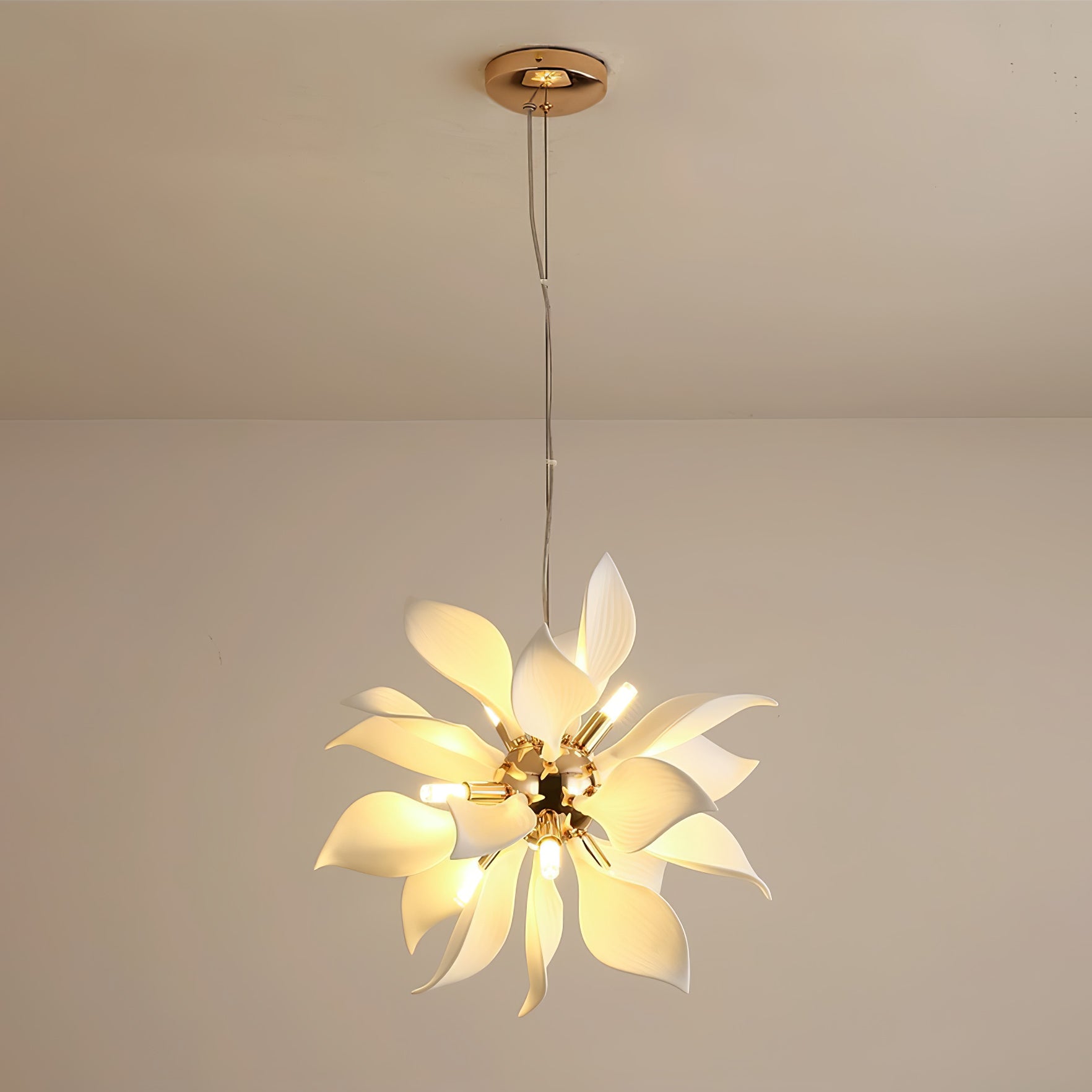 Lustra Suspension Céramique Pétales Épanouis