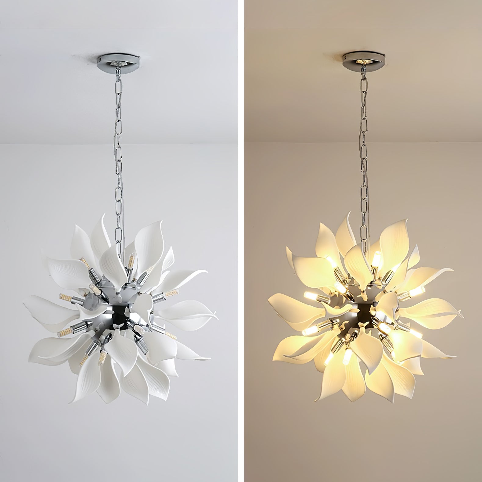 Lustra Suspension Céramique Pétales Épanouis