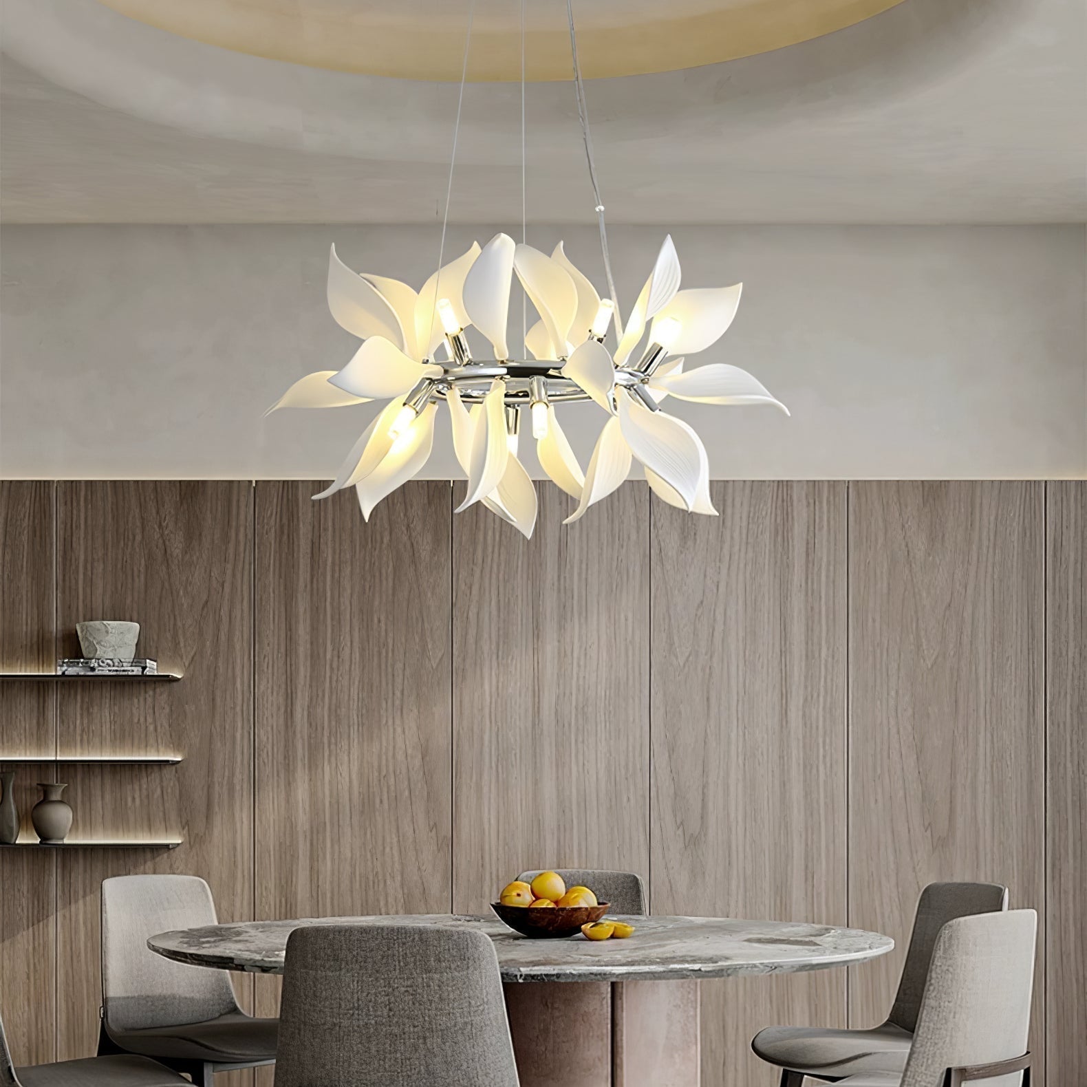 Lustra Suspension Céramique Pétales Épanouis