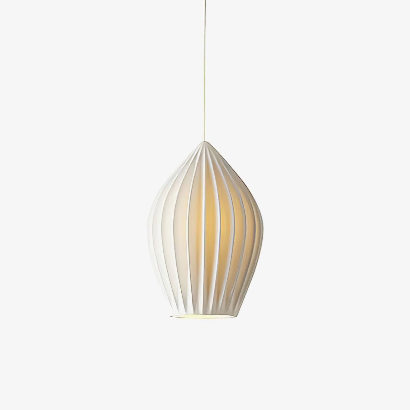 Solara Lampe à suspension en céramique côtelée en porcelaine élégante