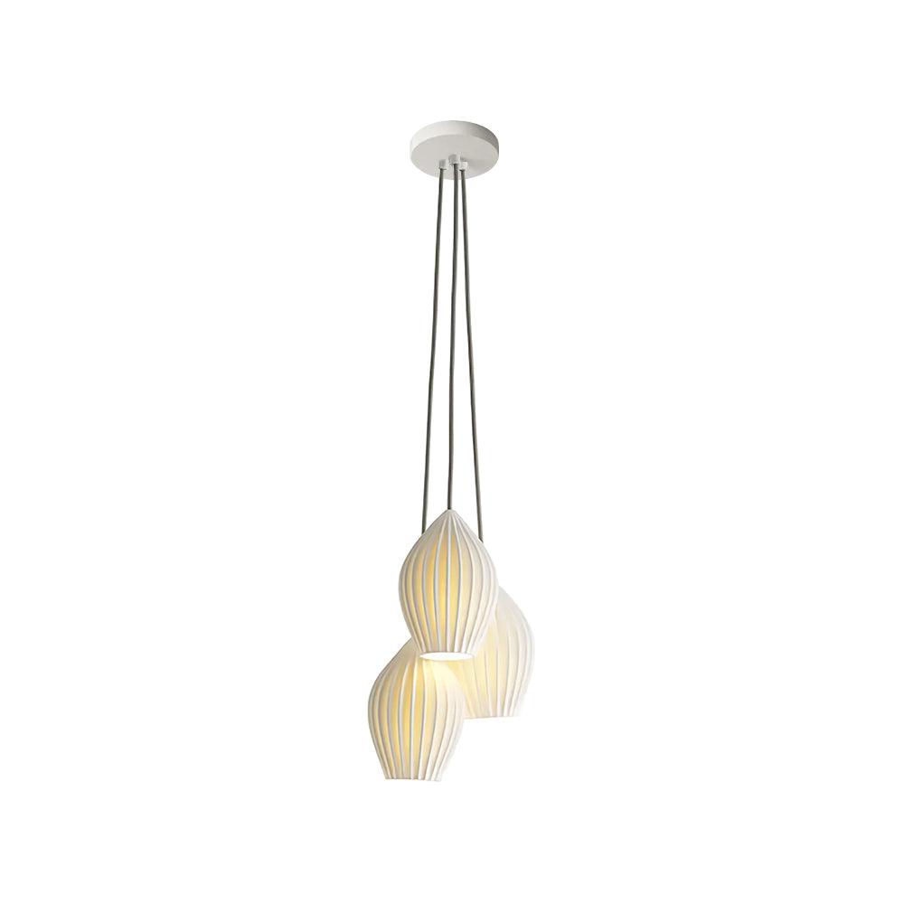 Solara Lampe à suspension en céramique côtelée en porcelaine élégante