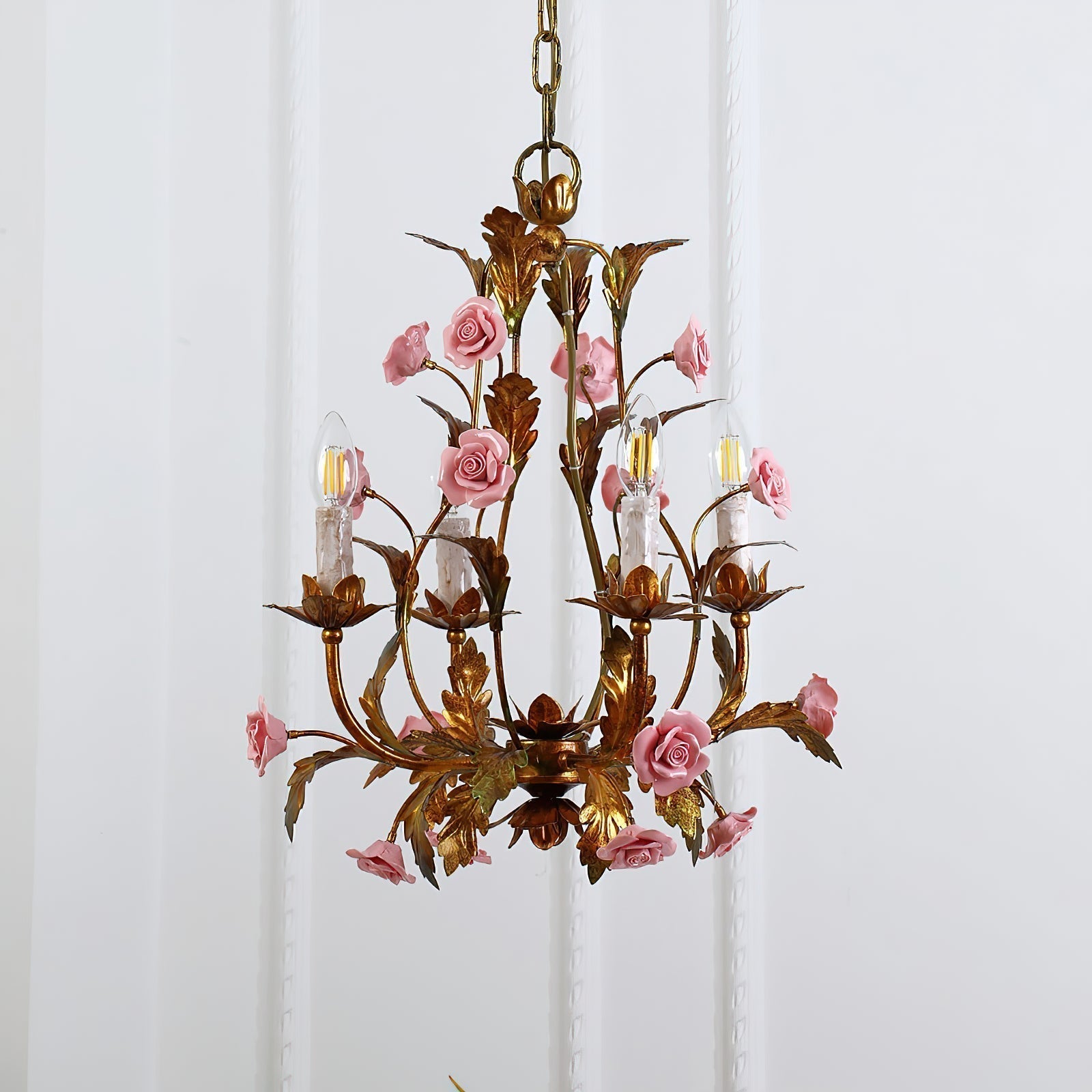 Ember Lustre en Céramique Fleur de Rose de Luxe Postmoderne