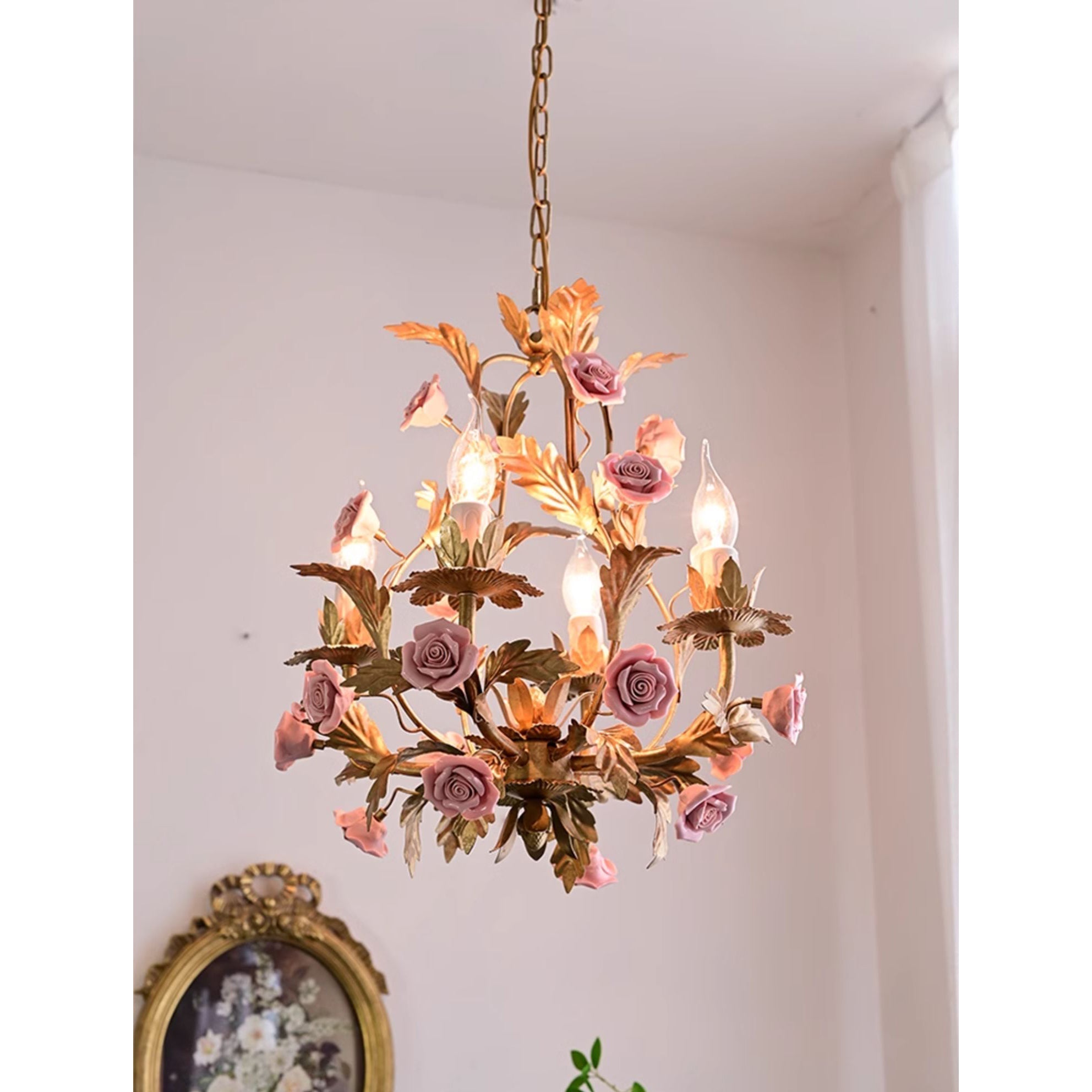 Ember Lustre en Céramique Fleur de Rose de Luxe Postmoderne