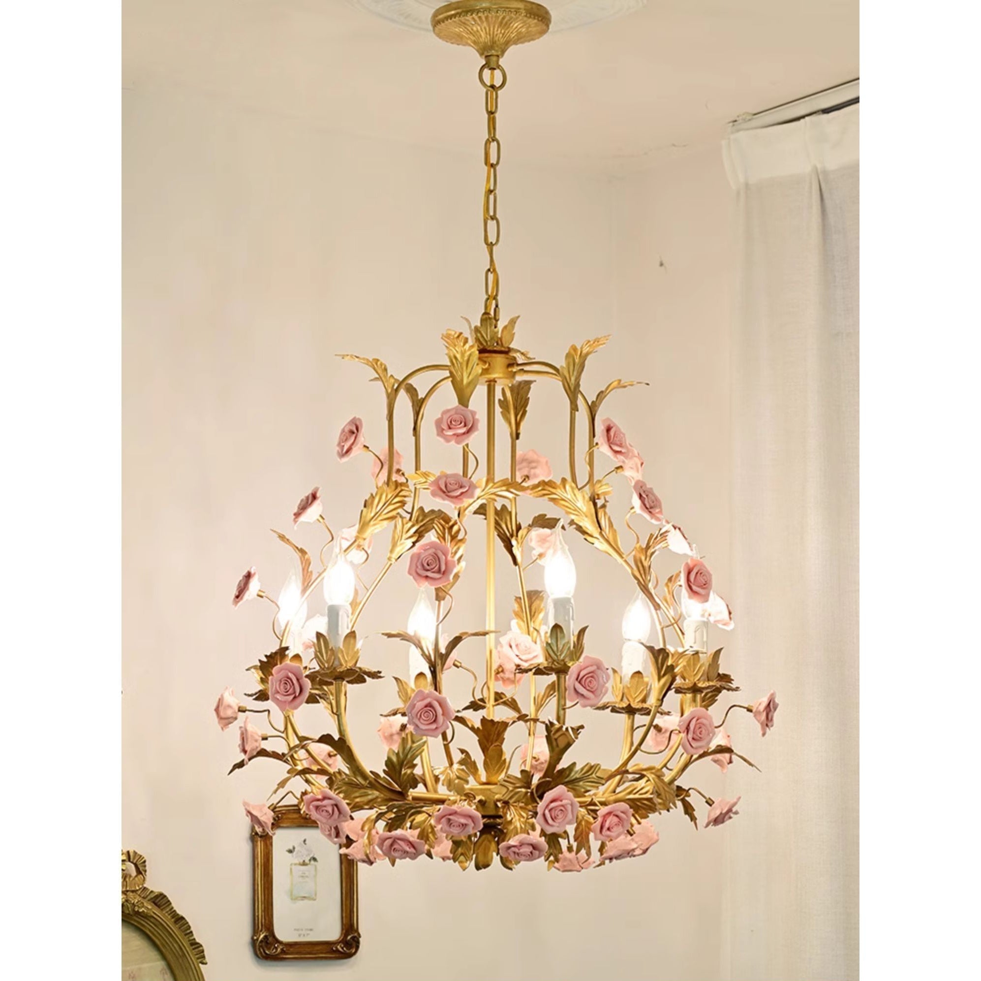 Ember Lustre en Céramique Fleur de Rose de Luxe Postmoderne