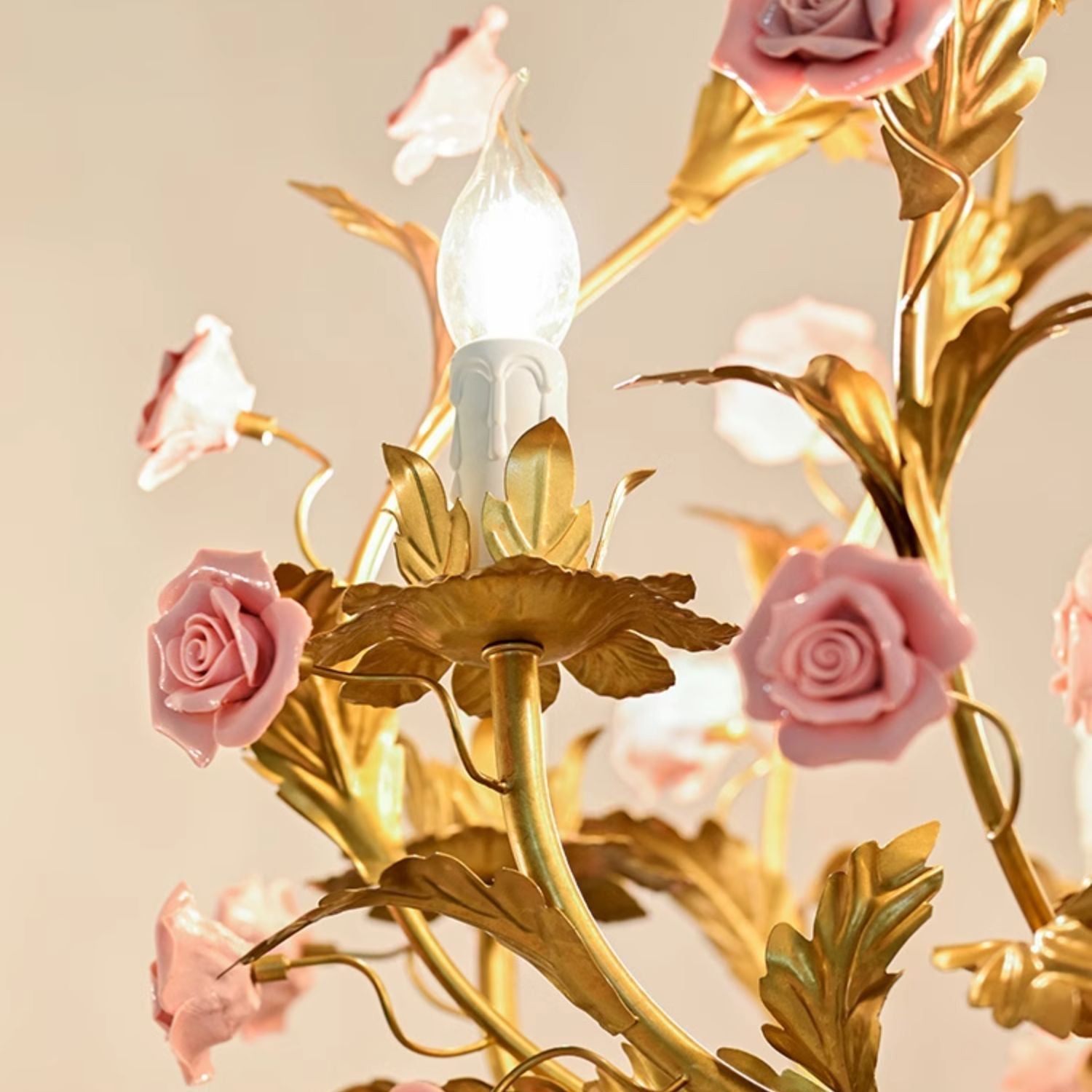 Ember Lustre en Céramique Fleur de Rose de Luxe Postmoderne