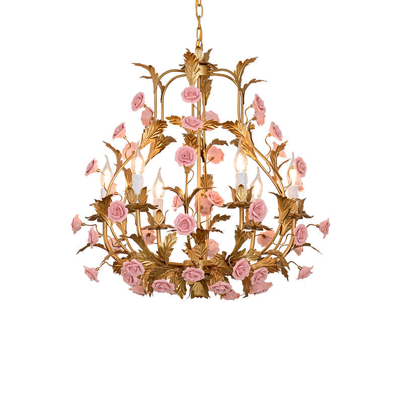 Ember Lustre en Céramique Fleur de Rose de Luxe Postmoderne