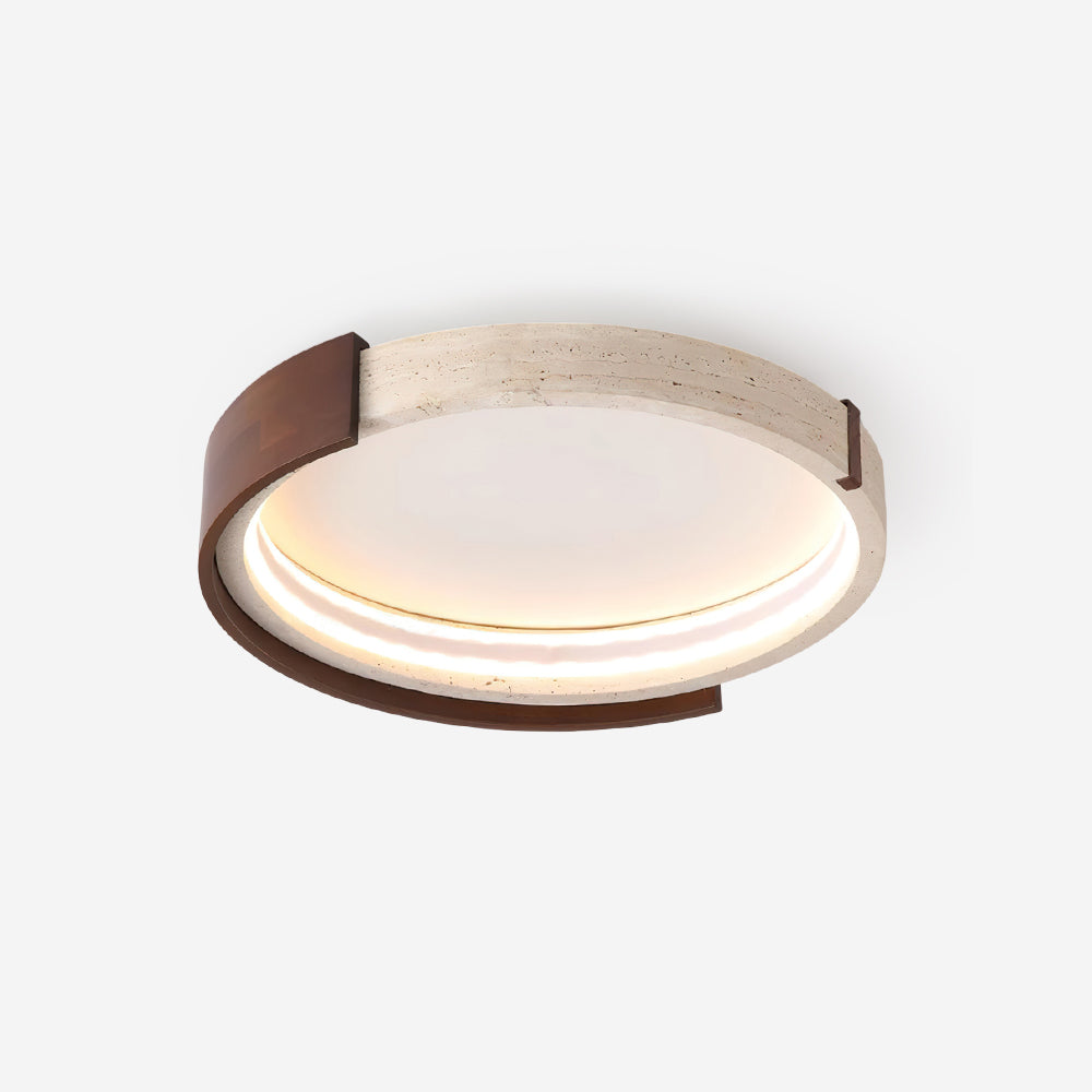 Ritta Plafonnier Halo Moderne Travertin Bois
