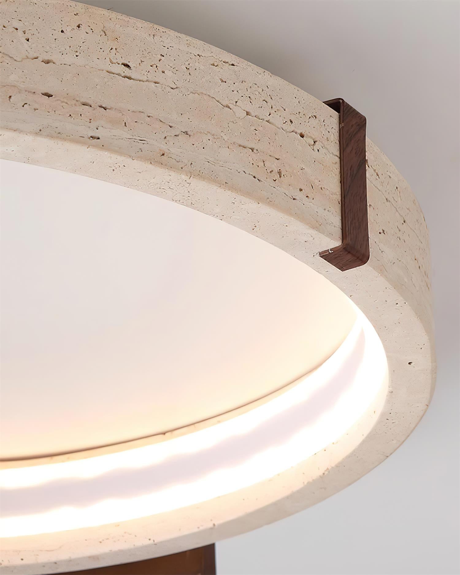 Ritta Plafonnier Halo Moderne Travertin Bois