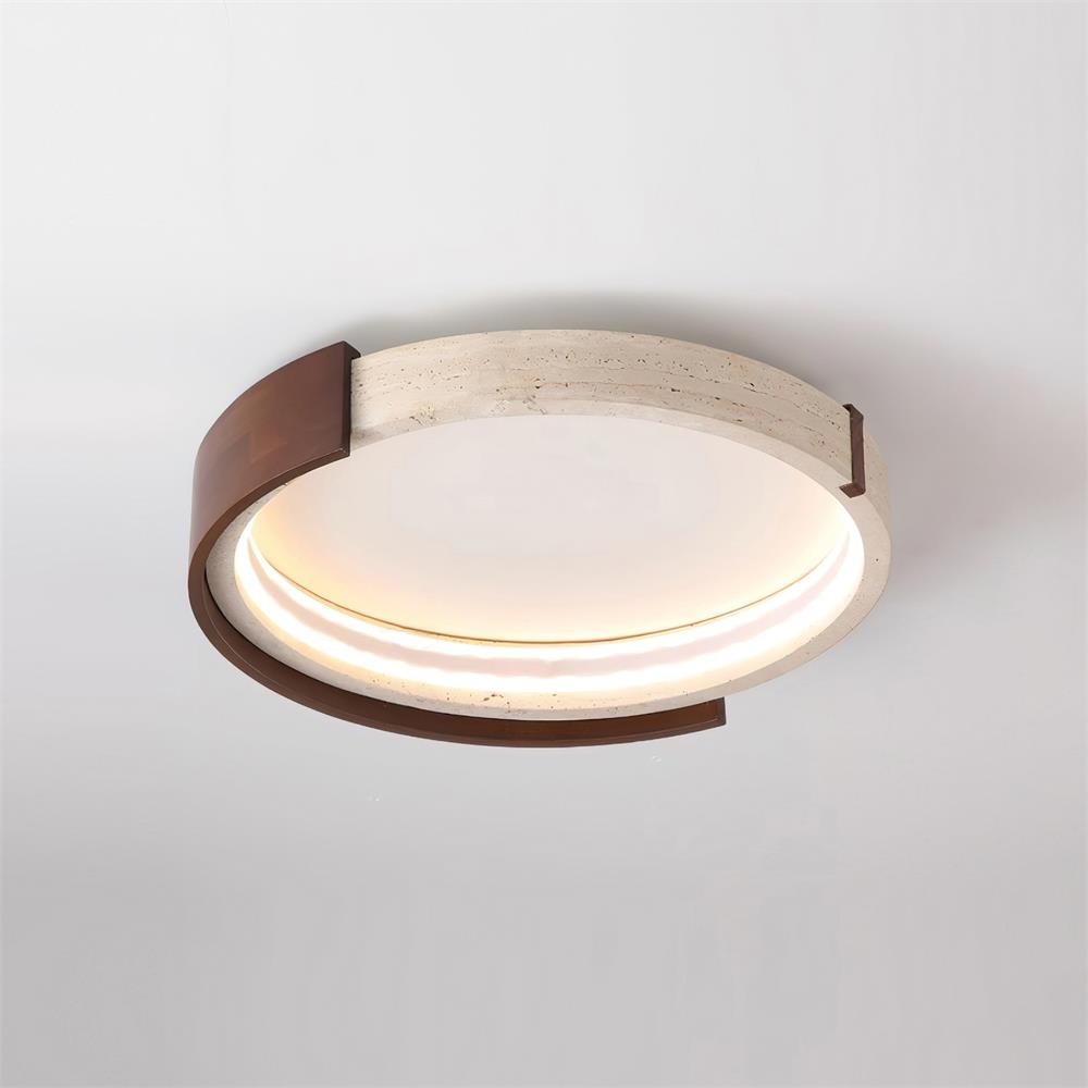 Ritta Plafonnier Halo Moderne Travertin Bois