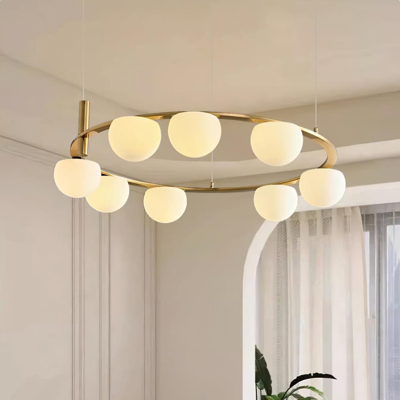 Nimbus Lustre Moderne Anneau Sphères en Verre