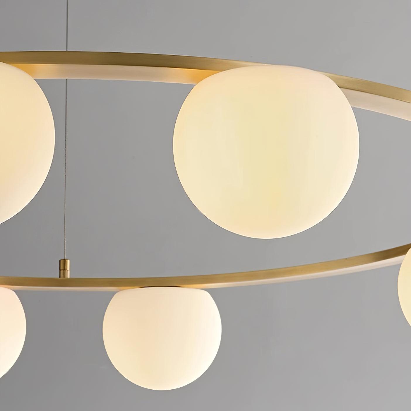 Nimbus Lustre Moderne Anneau Sphères en Verre