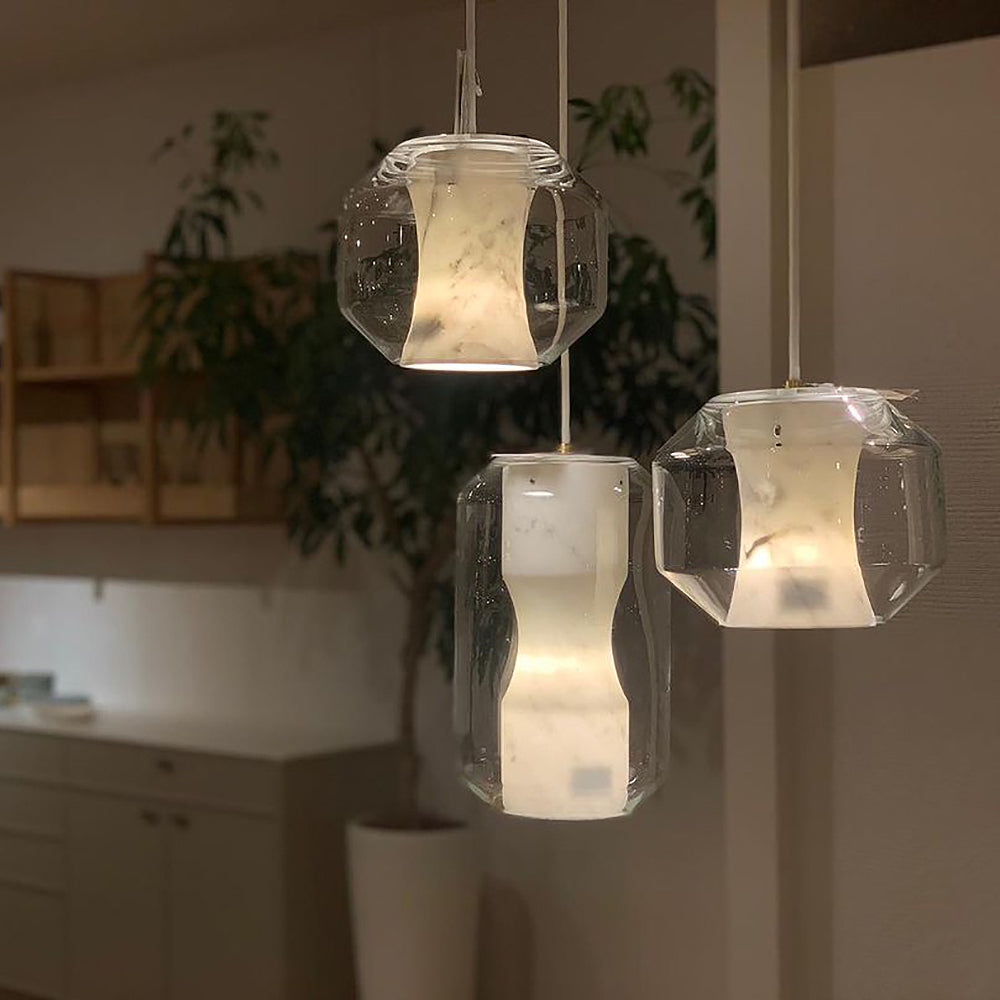 Allirila Lampe à Suspension Moderne Et Minimaliste En Verre Albâtre