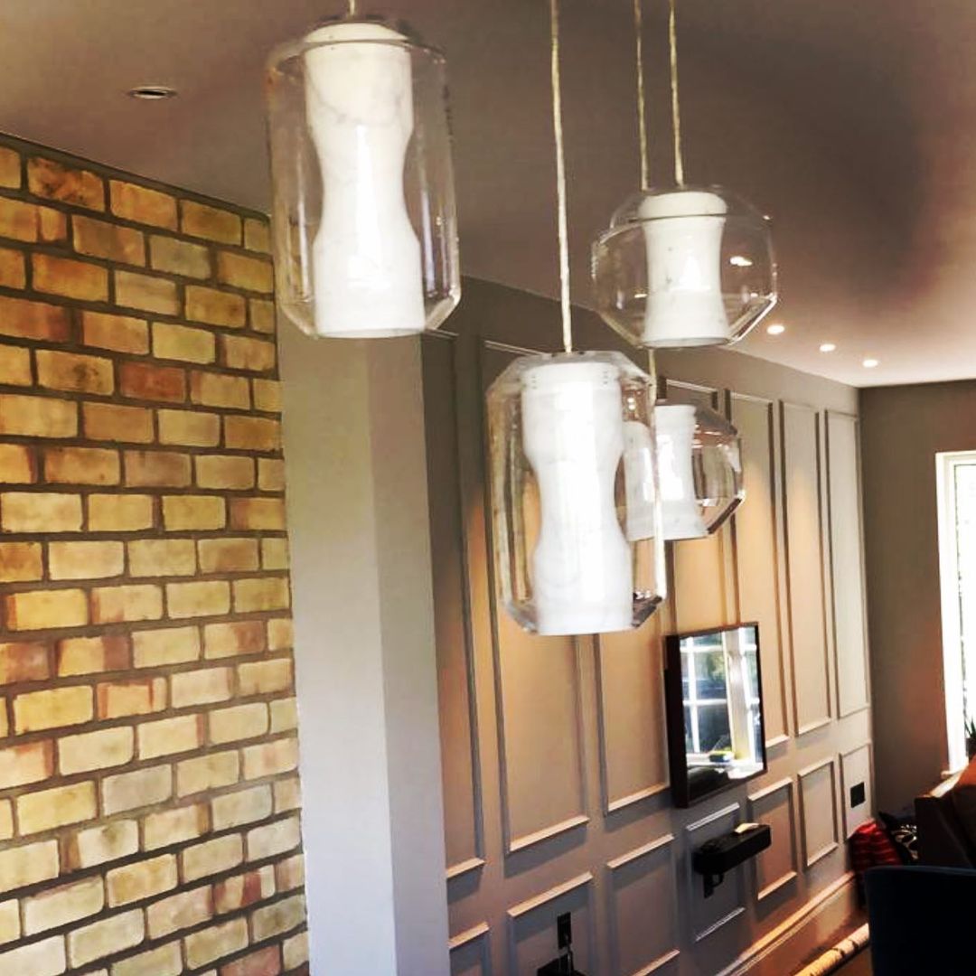 Allirila Lampe à Suspension Moderne Et Minimaliste En Verre Albâtre