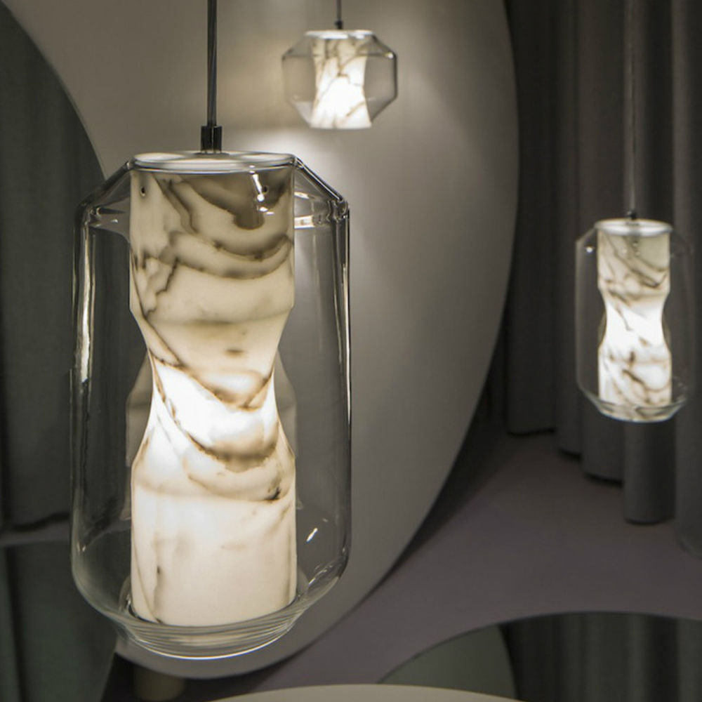 Allirila Lampe à Suspension Moderne Et Minimaliste En Verre Albâtre