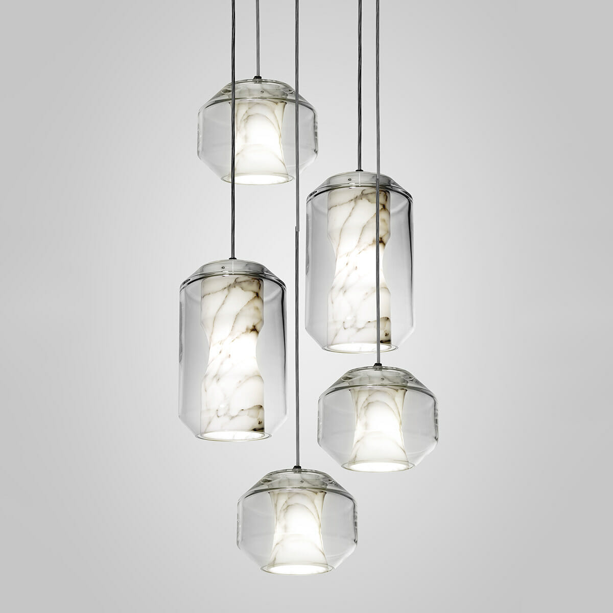 Allirila Lampe à Suspension Moderne Et Minimaliste En Verre Albâtre